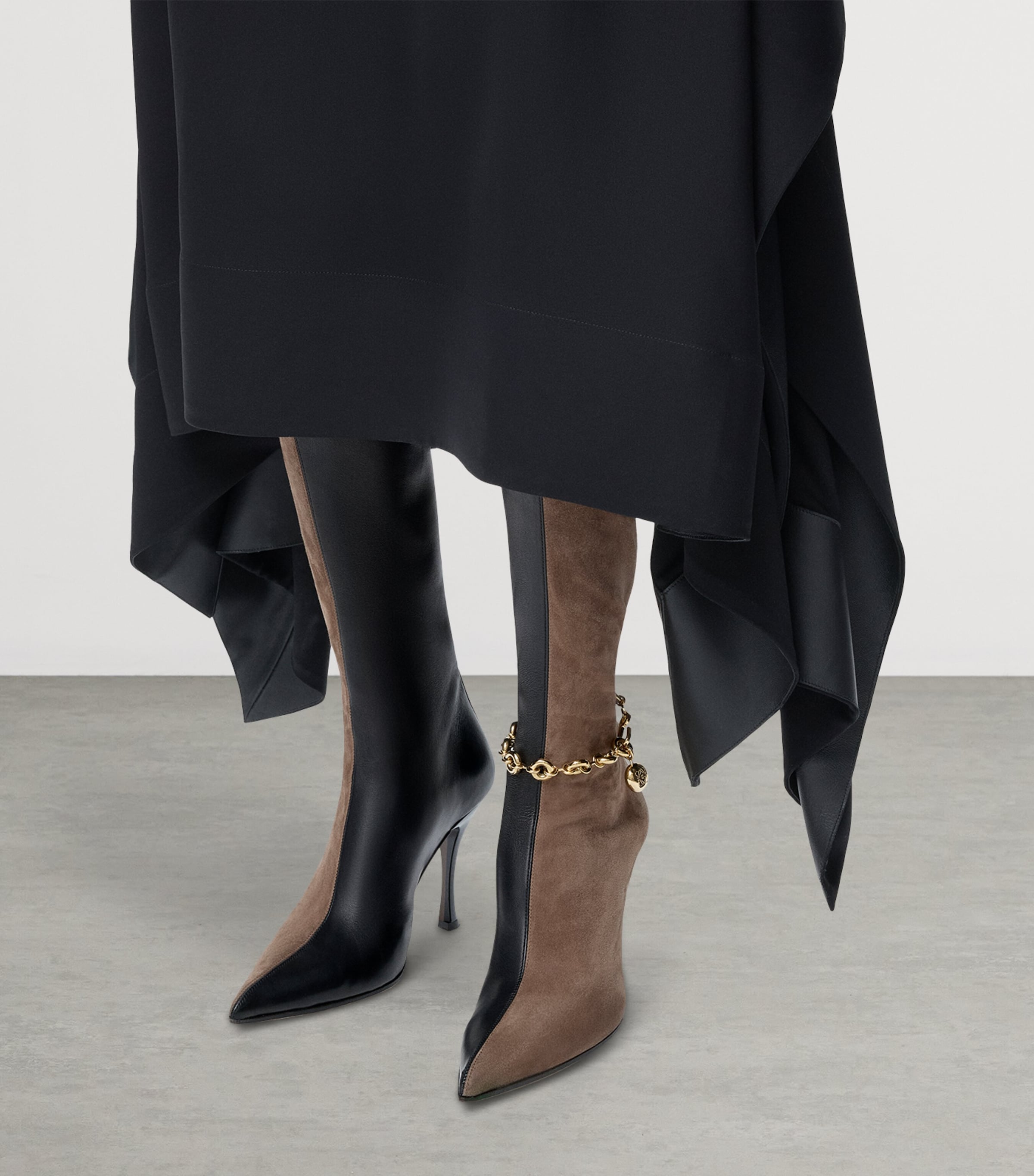 Leather New Comic Knee-High Boots 90 BLACK/CIGAR Image 2