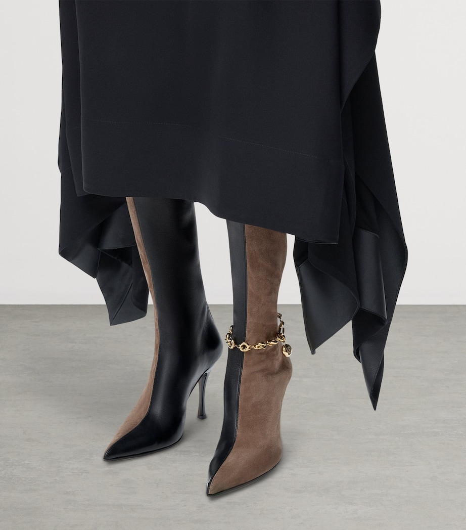 Leather New Comic Knee-High Boots 90 BLACK/CIGAR Image 2