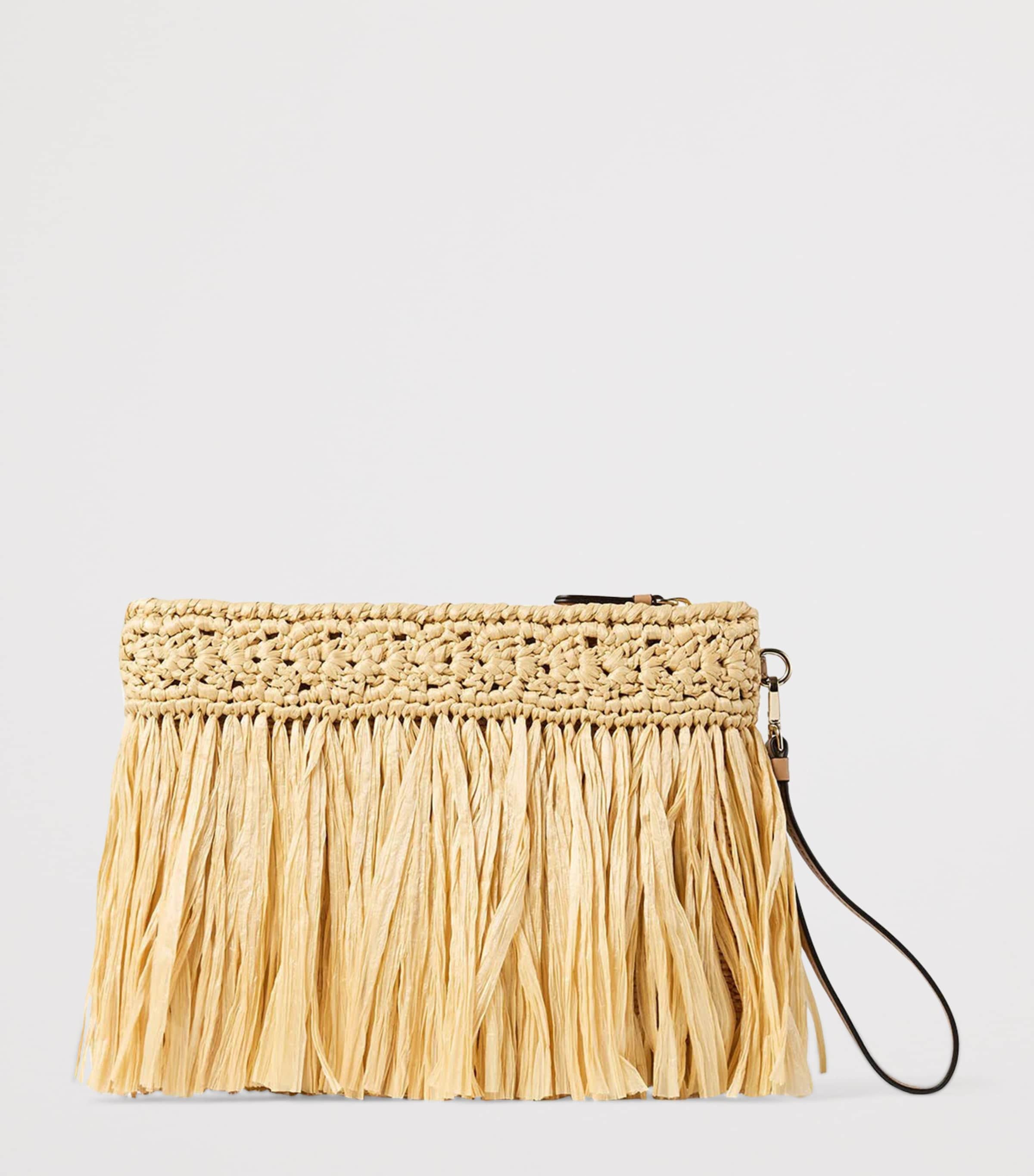 Jimmy Choo Raffia Flat Pouch Natural/light Gold Image 3