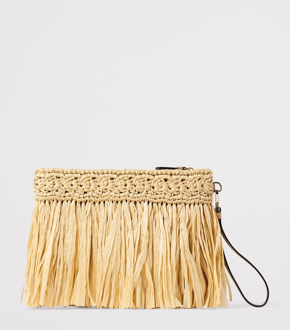 Jimmy Choo Raffia Flat Pouch Natural/light Gold Image 3
