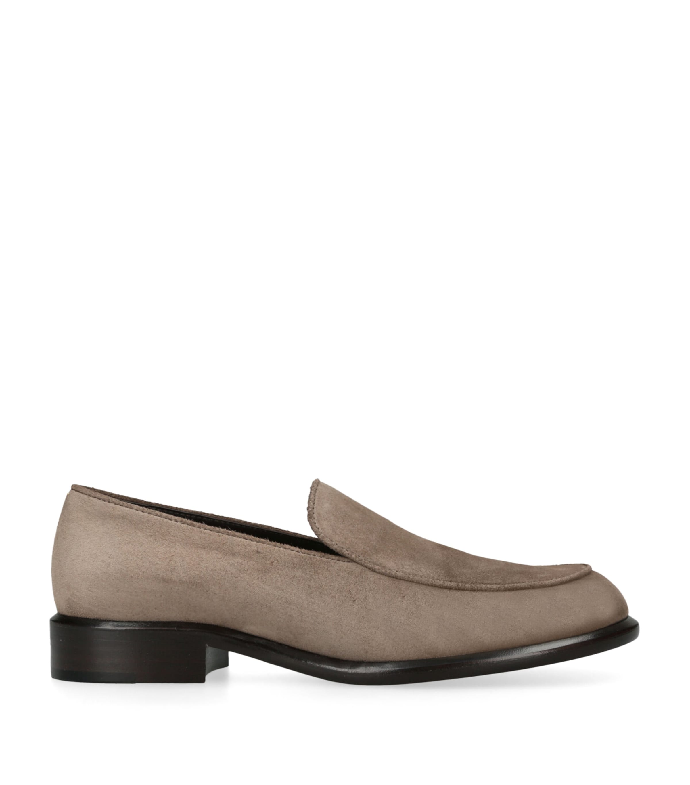 Khaite Womens Suede Miles Loafers 35 Grey Image 1