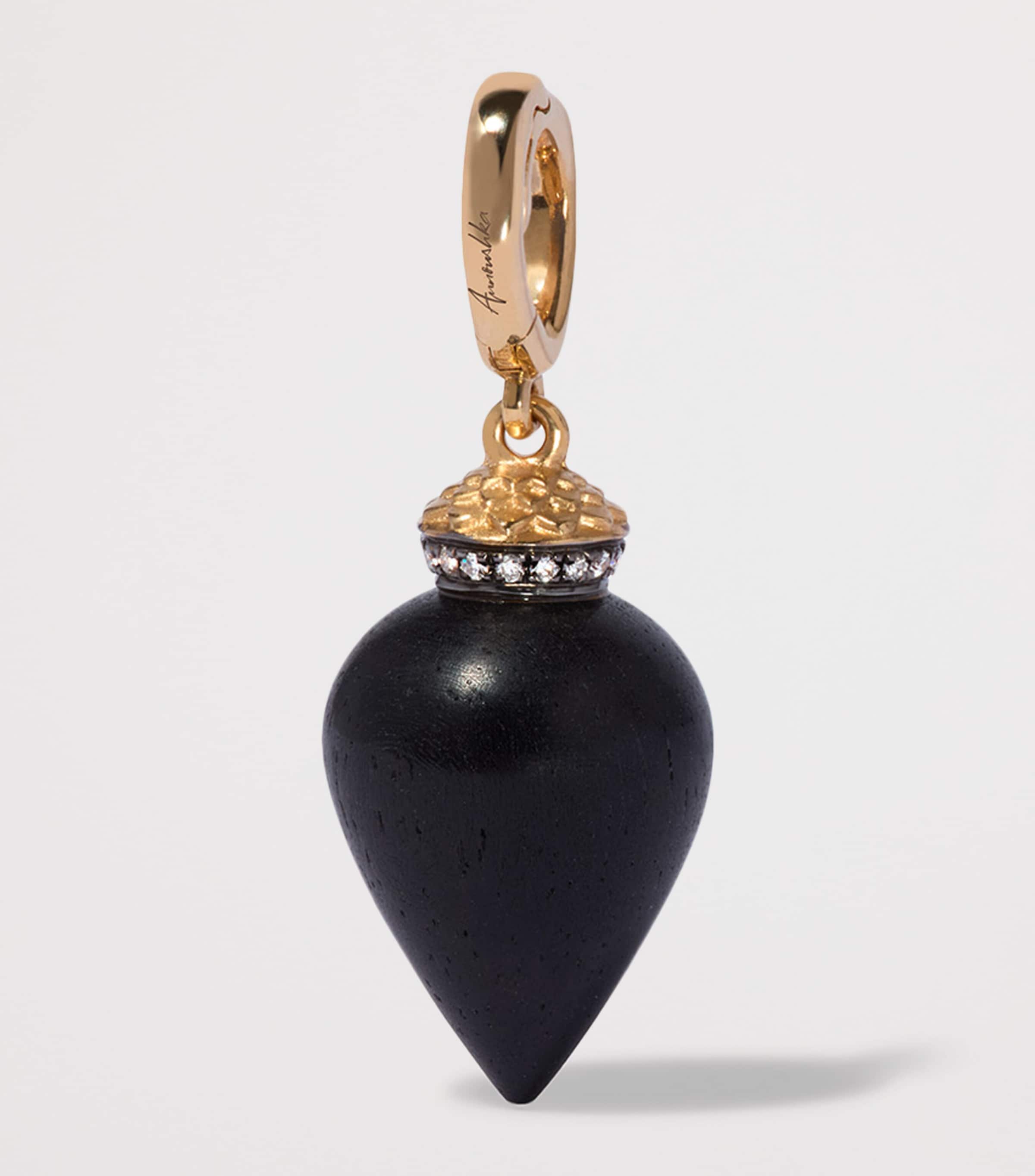 Annoushka Yellow Gold and Diamond Touch Wood Charm Image 2