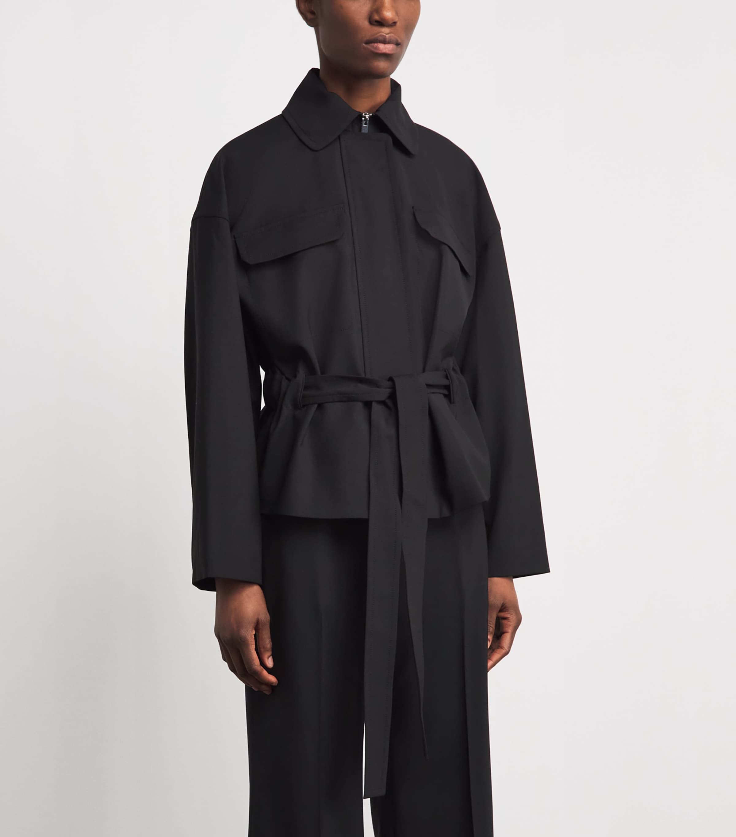 Stretch-Wool Field Jacket 001 BLACK Image 4