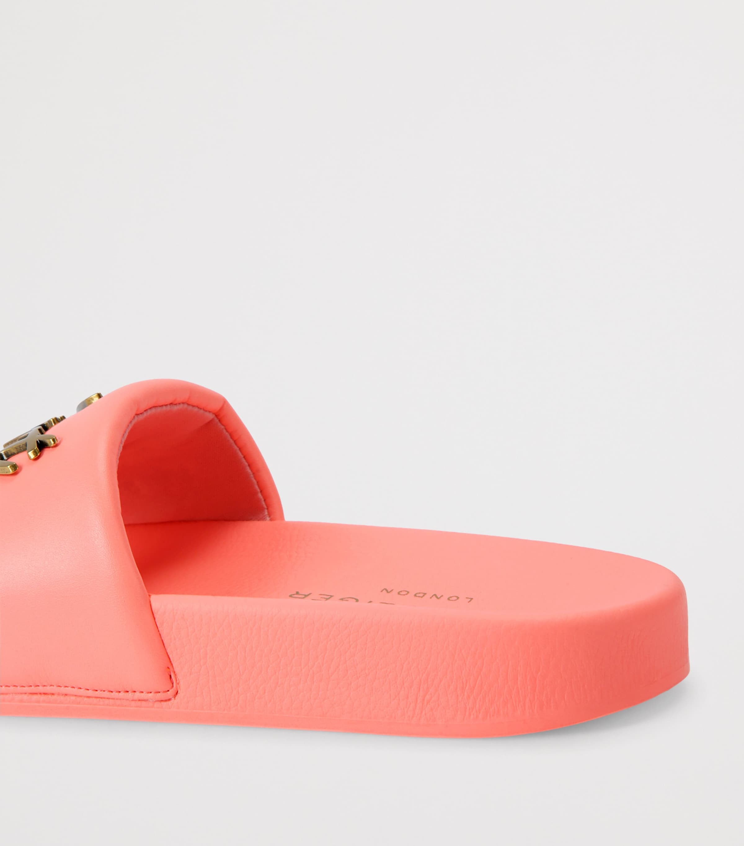 Kurt Geiger London Meena Logo Slides Pink Comb Image 3
