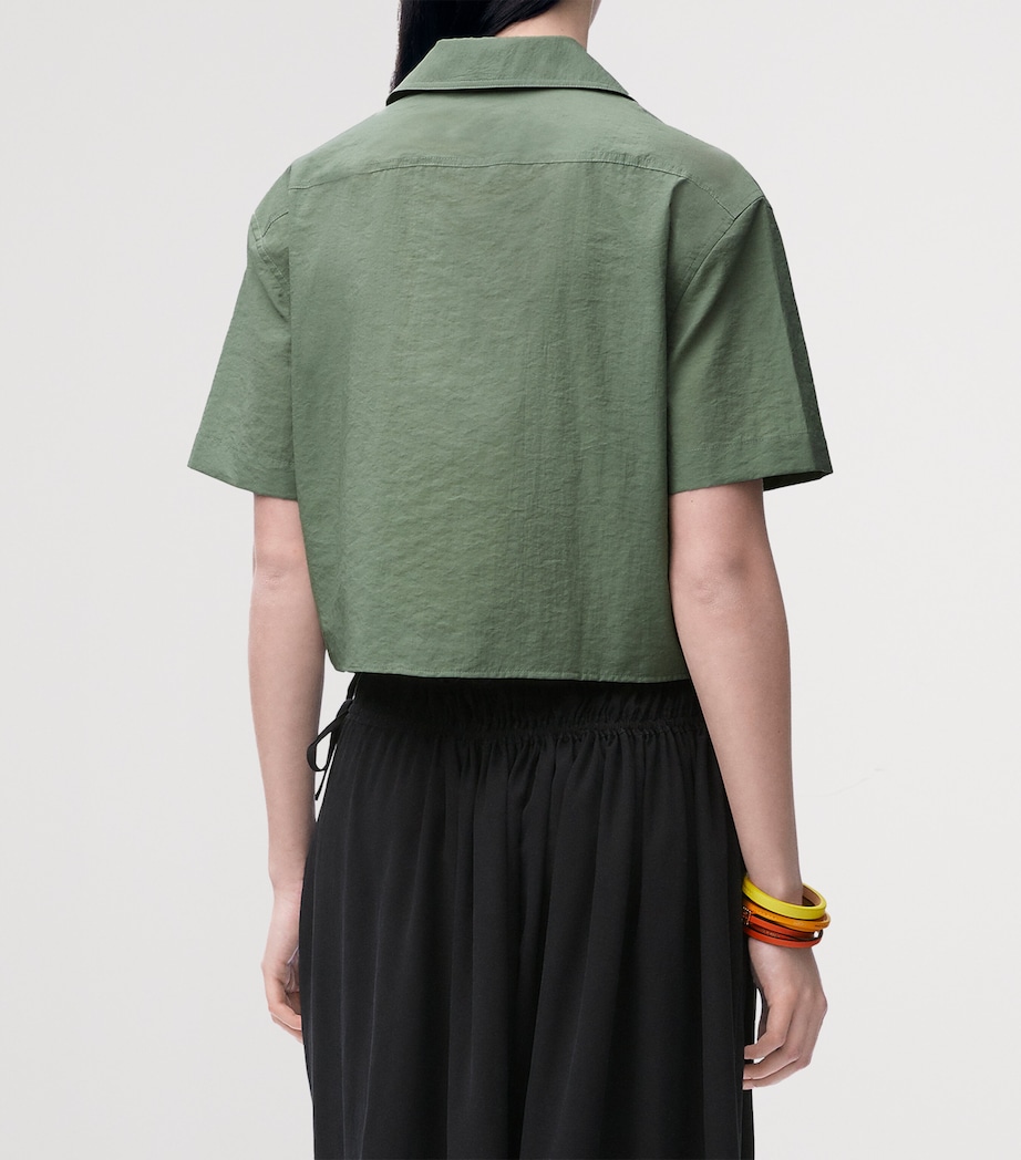 x Paula's Ibiza Cotton-Blend Anagram Shirt SAGE Image 4