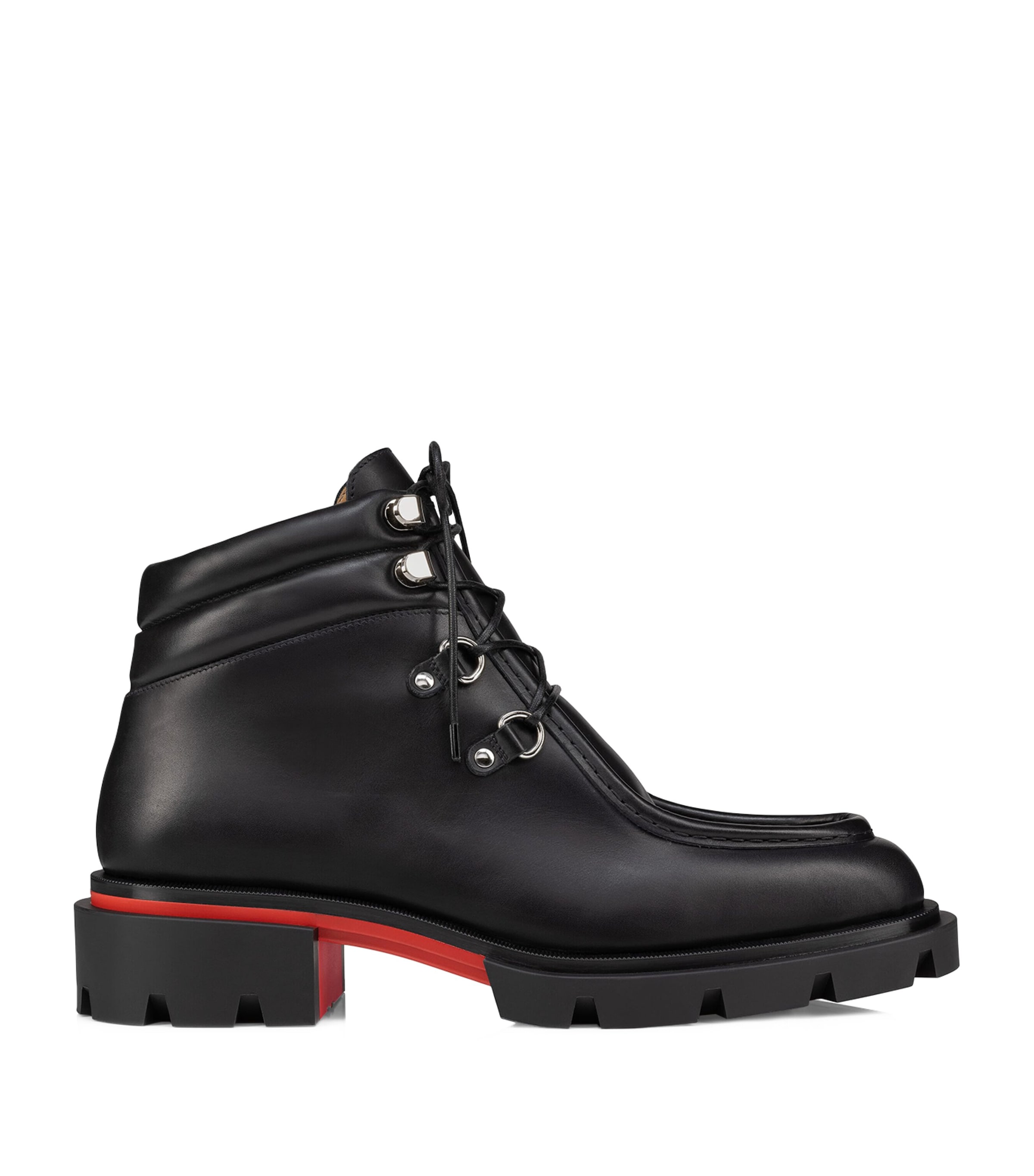 Shop Christian Louboutin Our Pabelito Leather Ankle Boots In Black