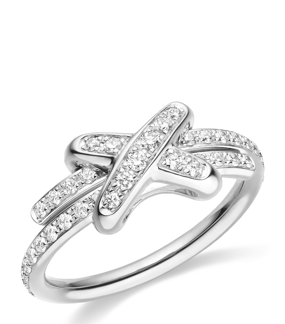 White Gold and Diamond Jeux de Liens Ring WHITE GOLD Image 1