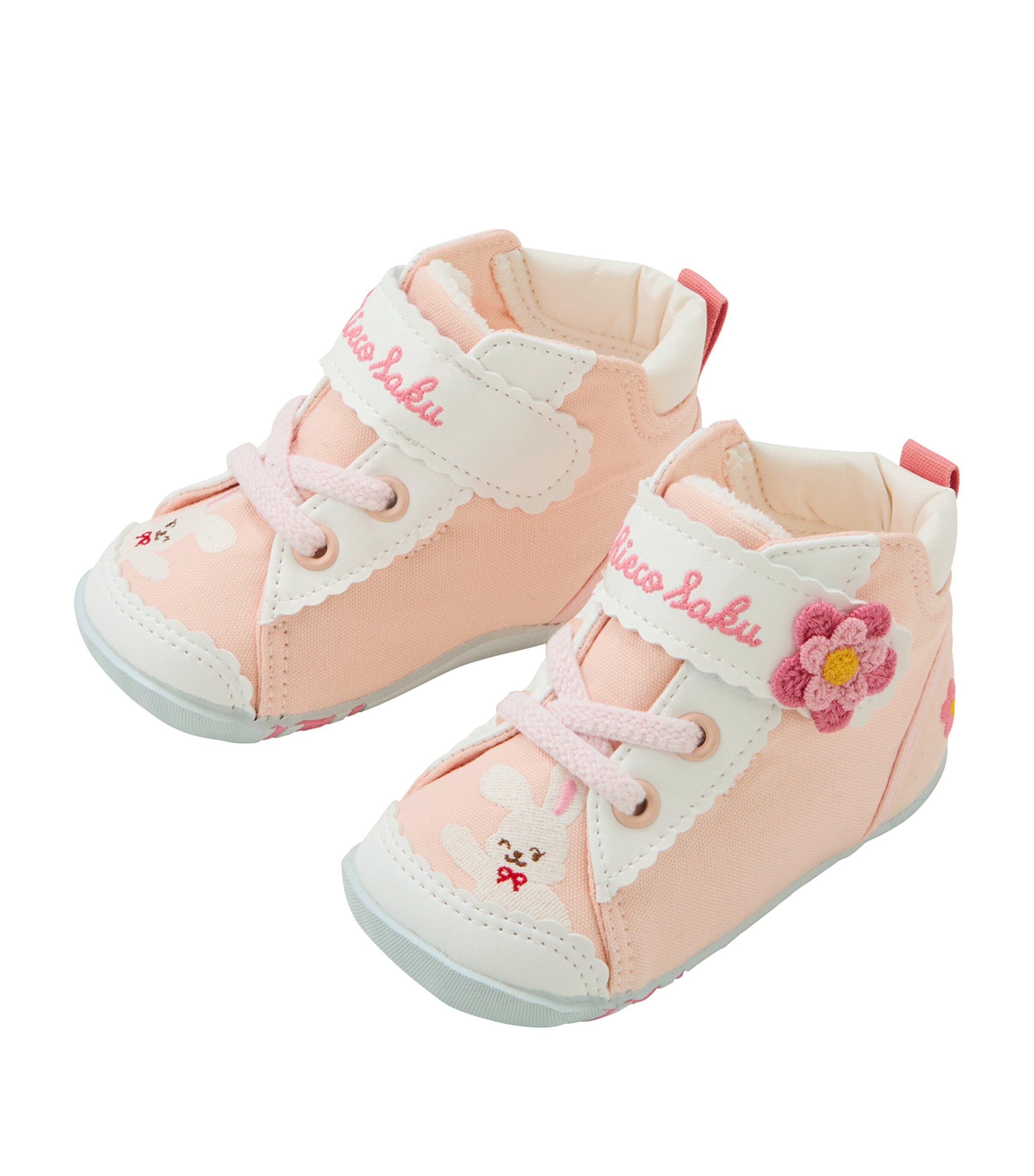 Miki House Floral-Appliqué Sneakers | Kids New In | Baby Clothing | Baby Shoes | Trainers | Designers | Miki House