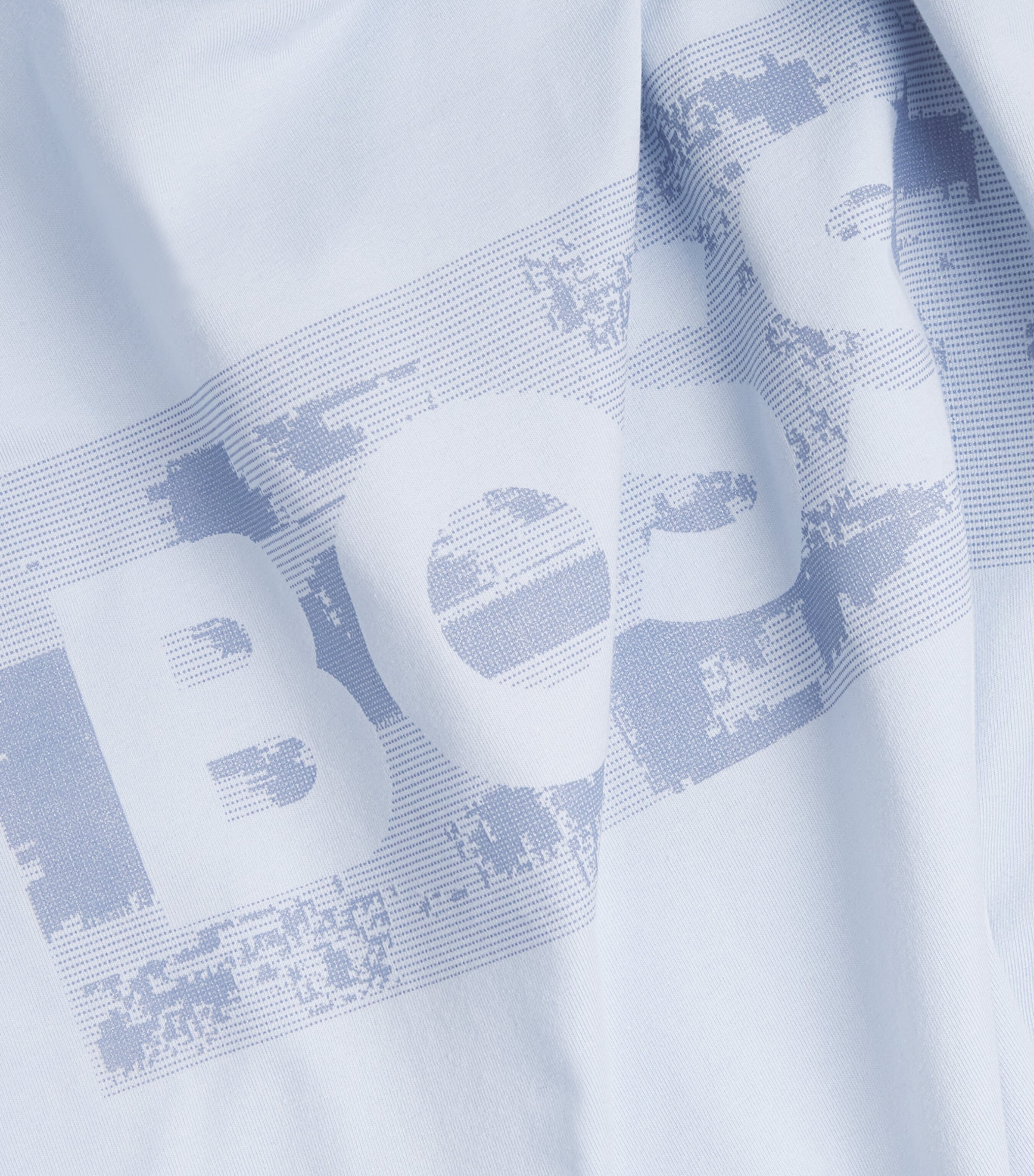 BOSS Mens Stretch-Cotton Logo T-Shirt Open Blue Image 6