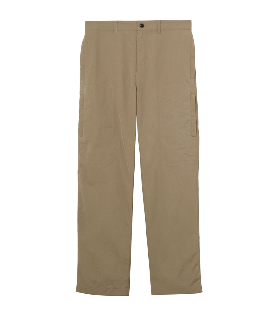 Burberry Mens Nylon Cargo Trousers Finch Brown Image 1