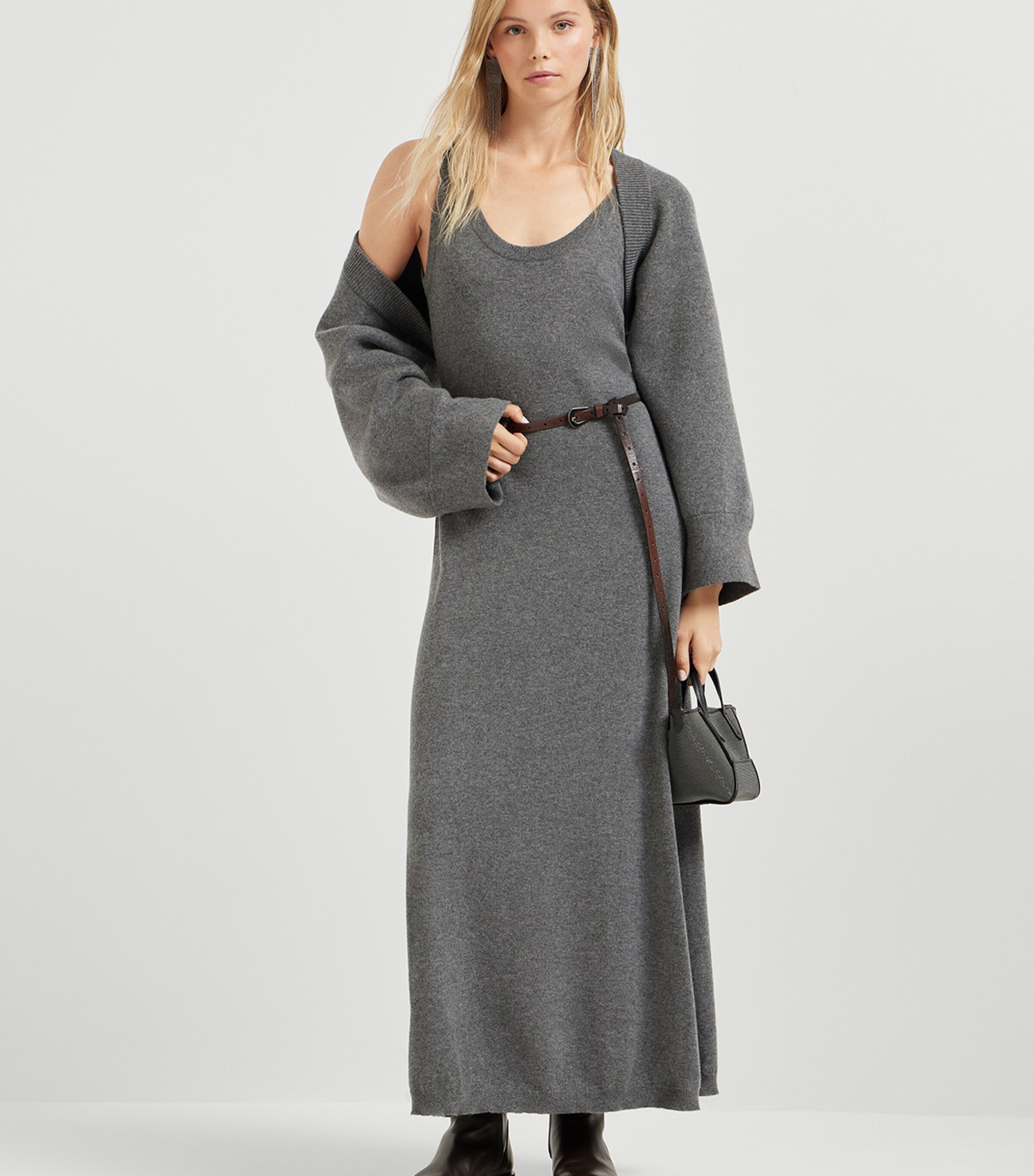 最終値下げ　BRUNELLO CUCINELLI グレー 長袖チュニック Brunello Cucinelli Grey Cashmere-Blend Cropped Cardigan | Harrods US