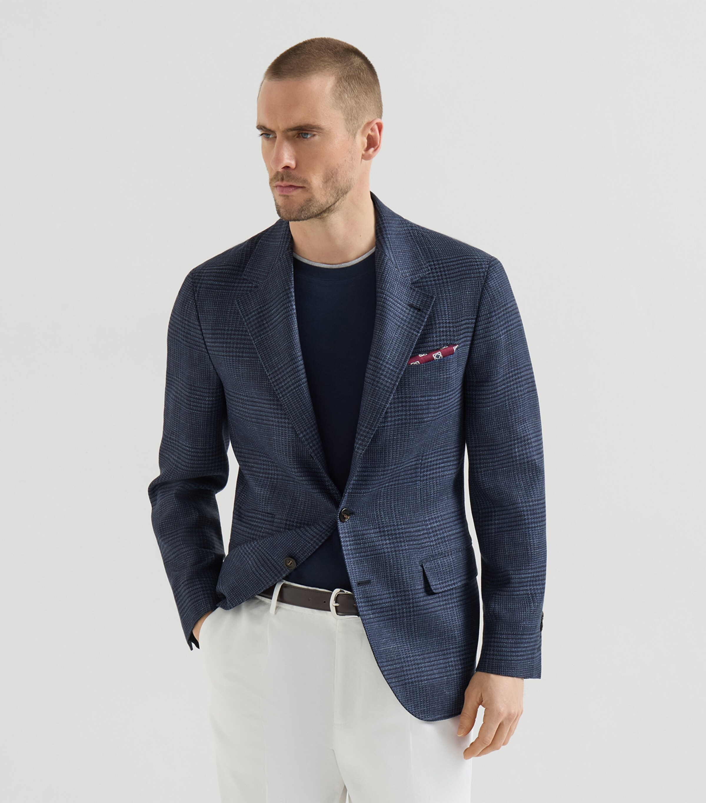 Brunello Cucinelli Mens Wool-Silk-Linen Blazer Image 4
