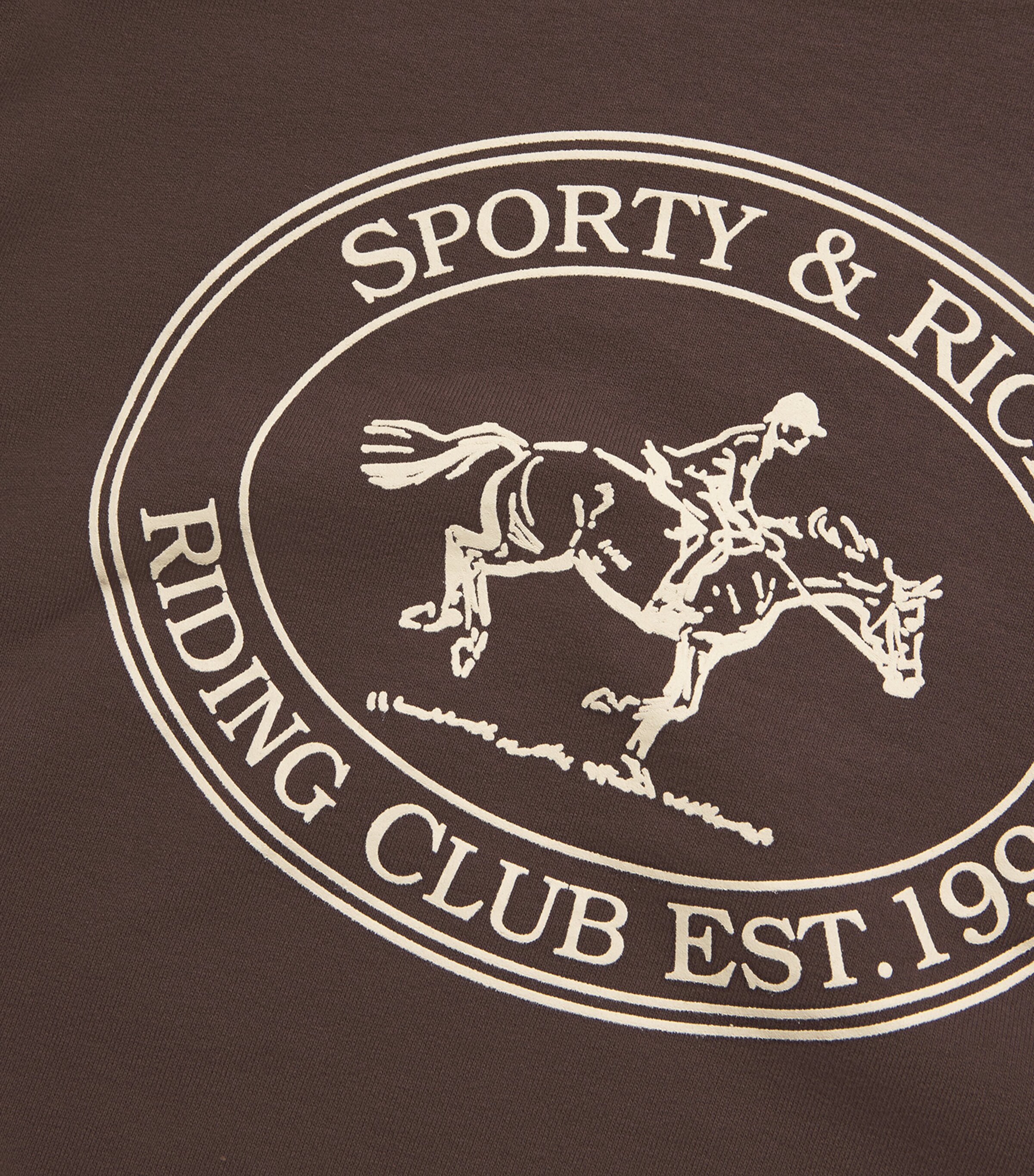 Sporty & Rich Womens Cotton Riding Club Sweatshirt Chocolate Cream Image 5