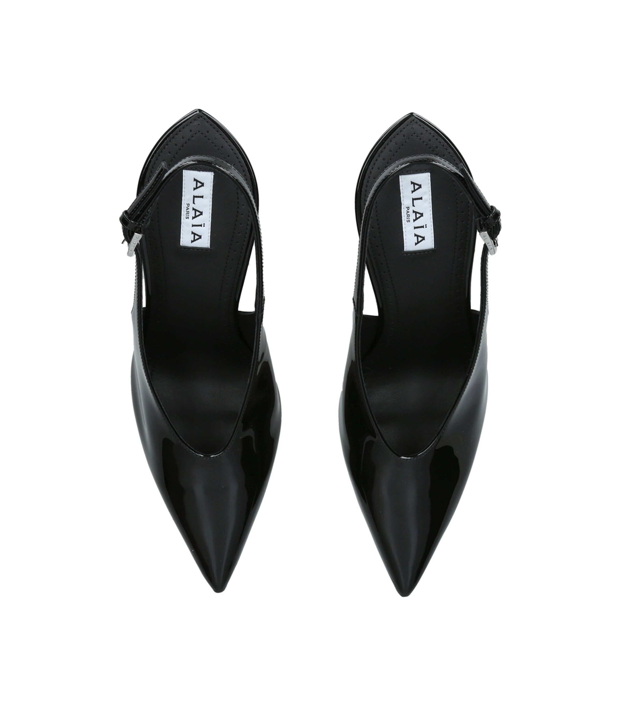 Alaïa Patent Leather Clog Wedge Slingback Pumps 120 Black Image 3