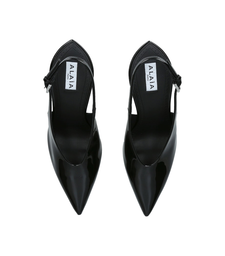 Alaïa Patent Leather Clog Wedge Slingback Pumps 120 Black Image 3