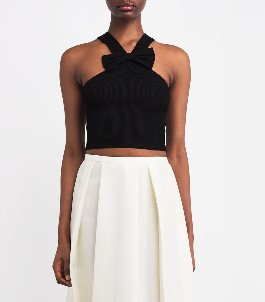 Knitted Bow Top BLACK Image 3