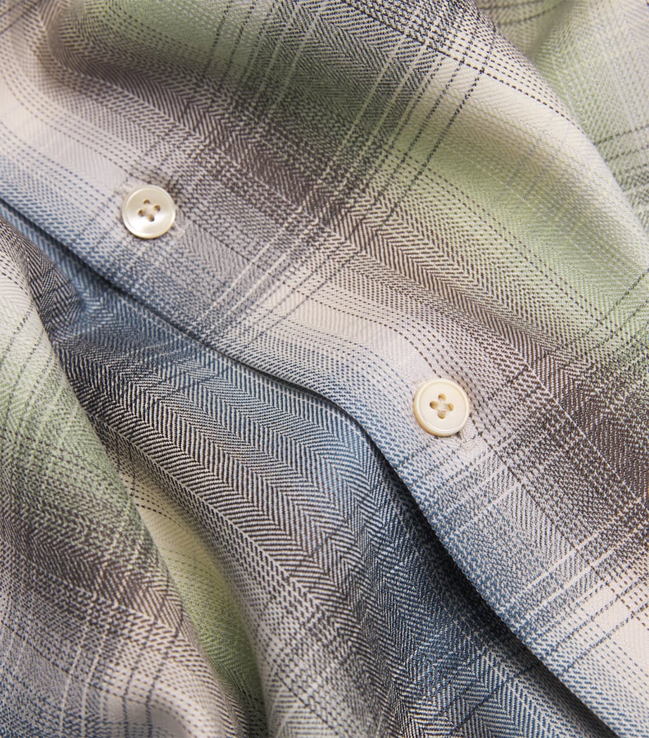 Wool Check Shirt BLUE GREEN CHECK Image 5