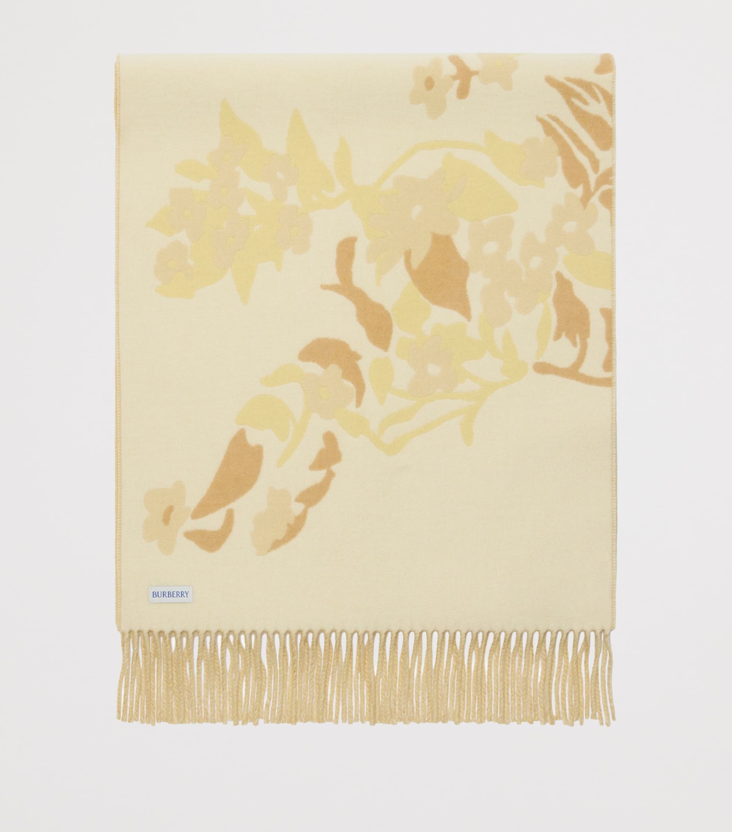 Burberry Cashmere Floral EKD Scarf Sand Image 3