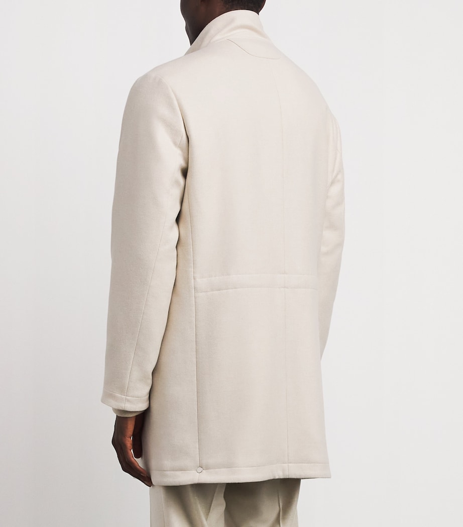 Colombo Mens Cashmere Overcoat Natural White Image 5