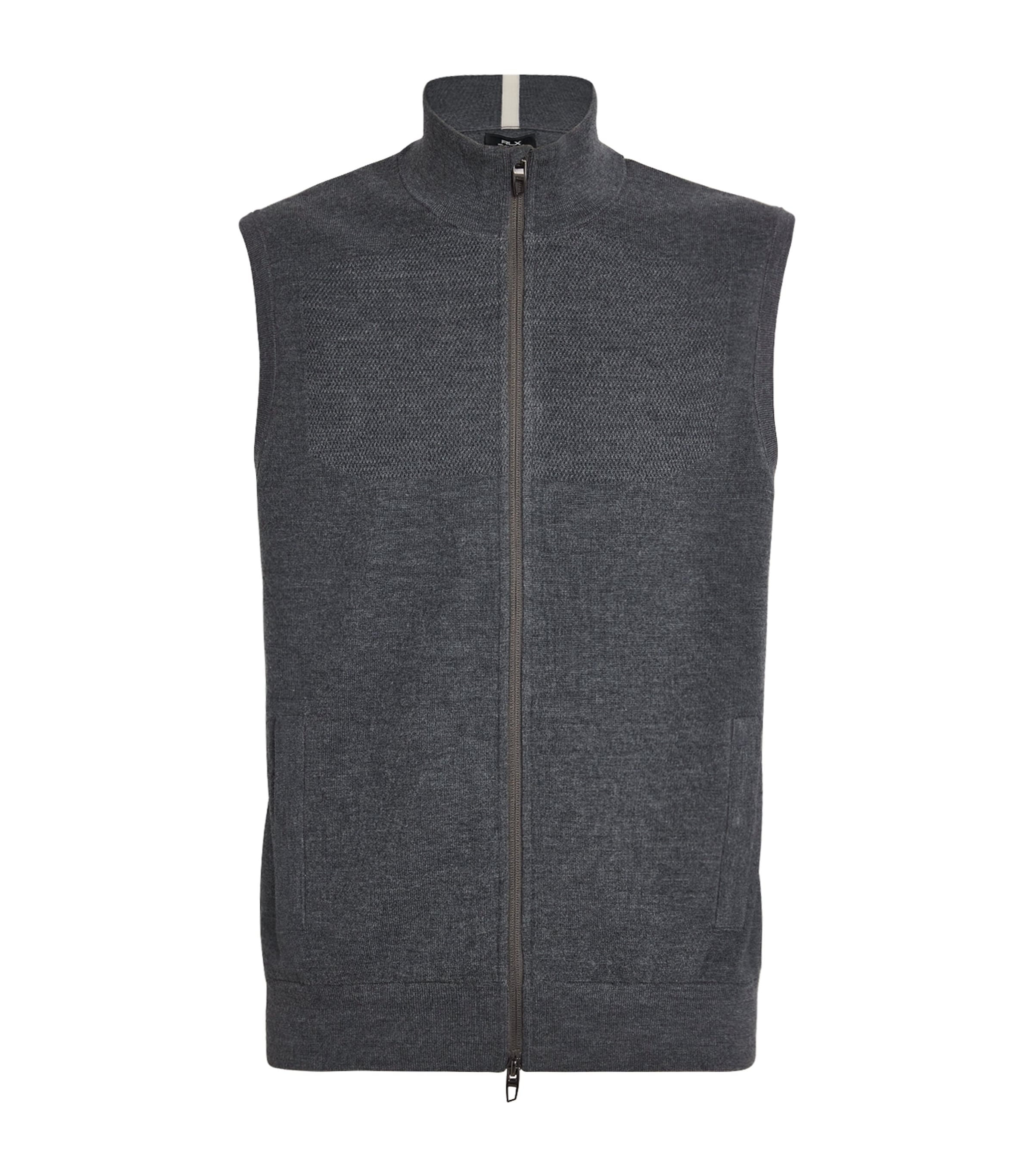 Polo Ralph Lauren Coolmax Zip-up Sweater Vest In Gray