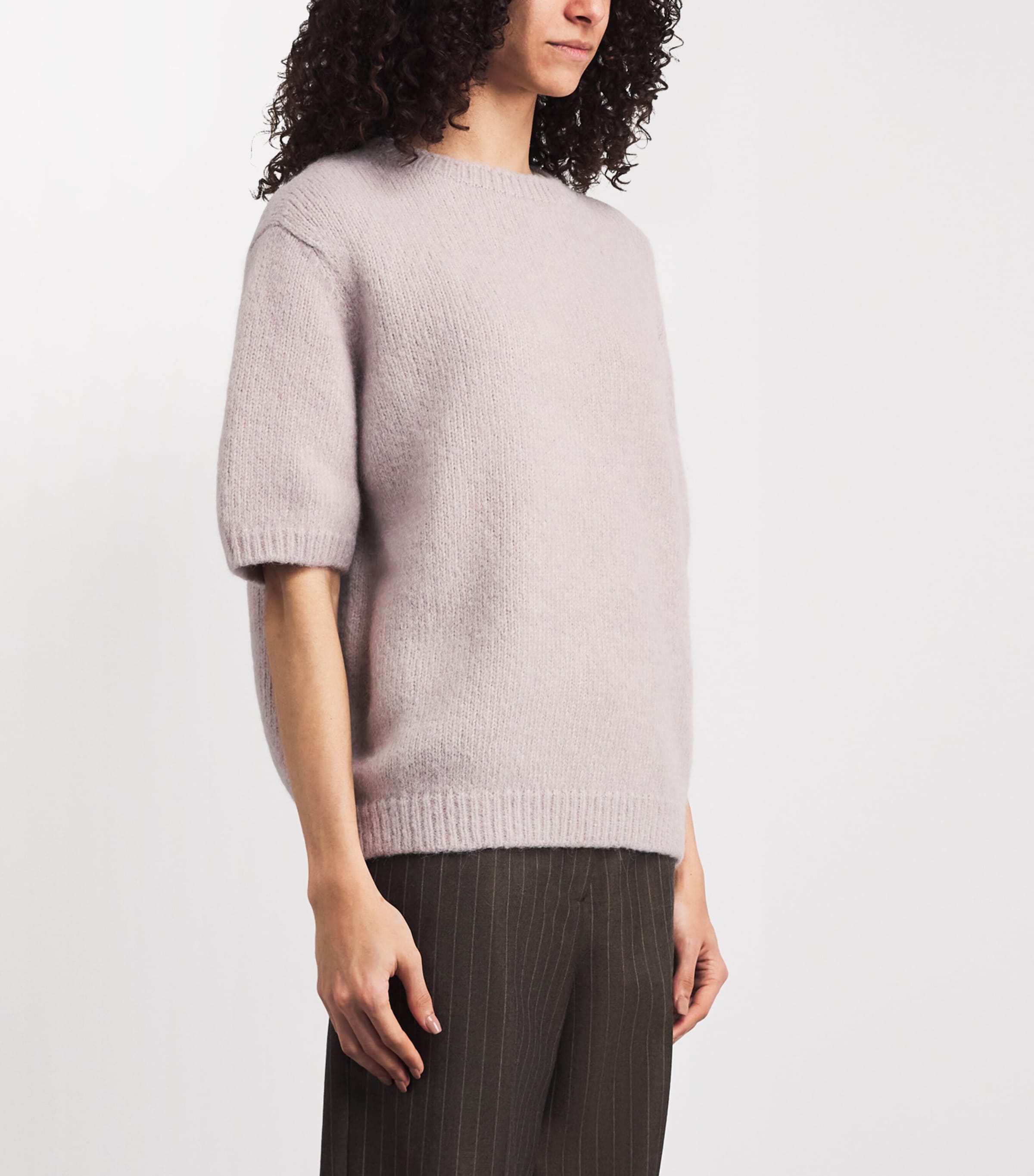 Lauren Manoogian Womens Alpaca-Cotton-Wool Crew-Neck Sweater Lavender Image 4