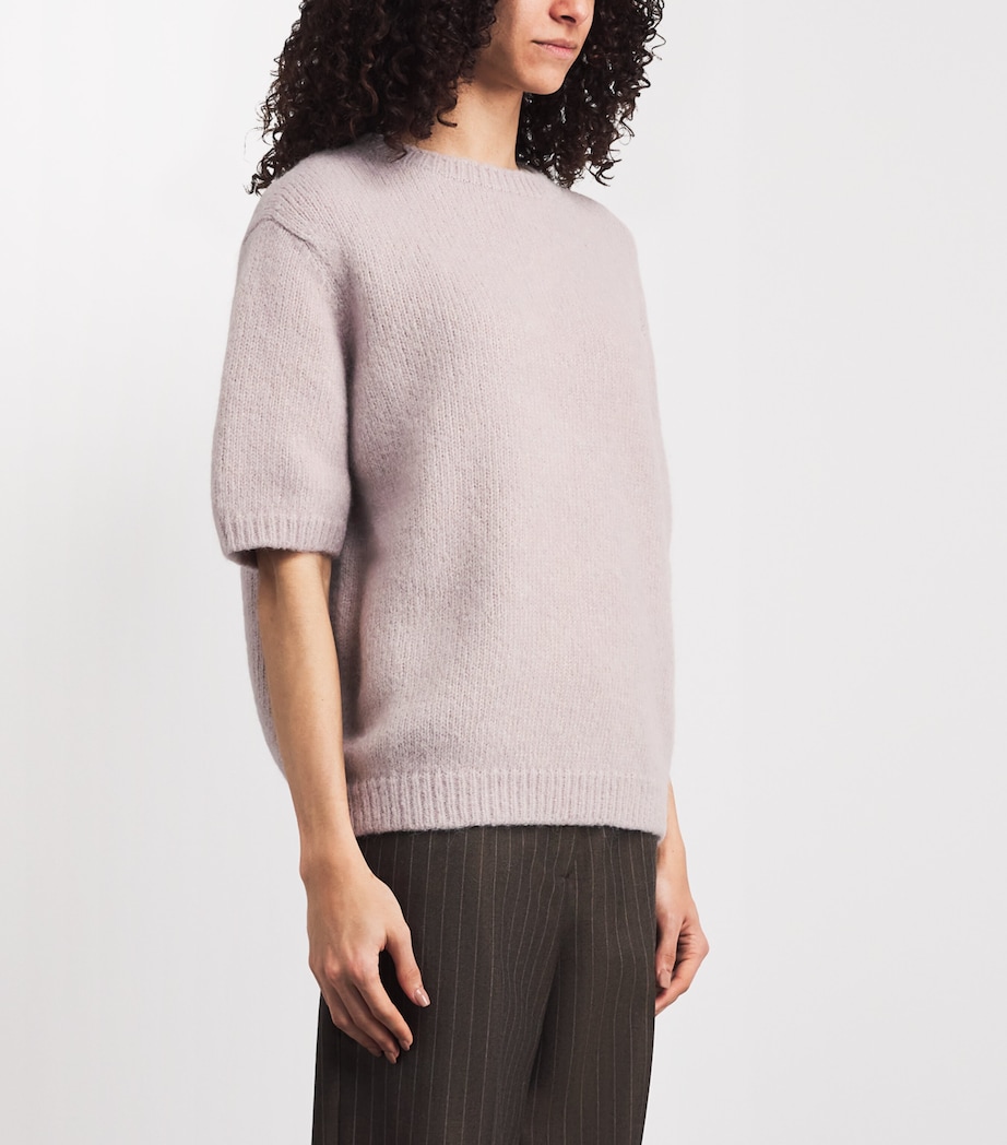 Lauren Manoogian Womens Alpaca-Cotton-Wool Crew-Neck Sweater Lavender Image 4