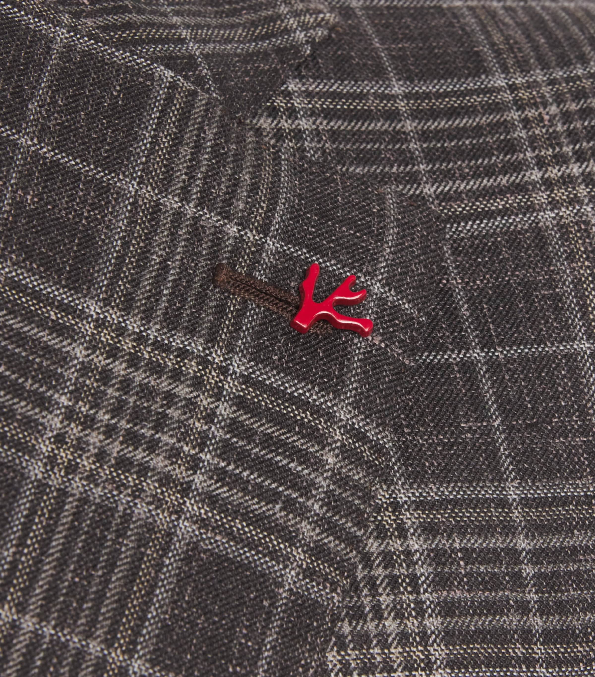 Isaia Mens Wool-Cashmere-Silk-Linen Check Blazer Image 6