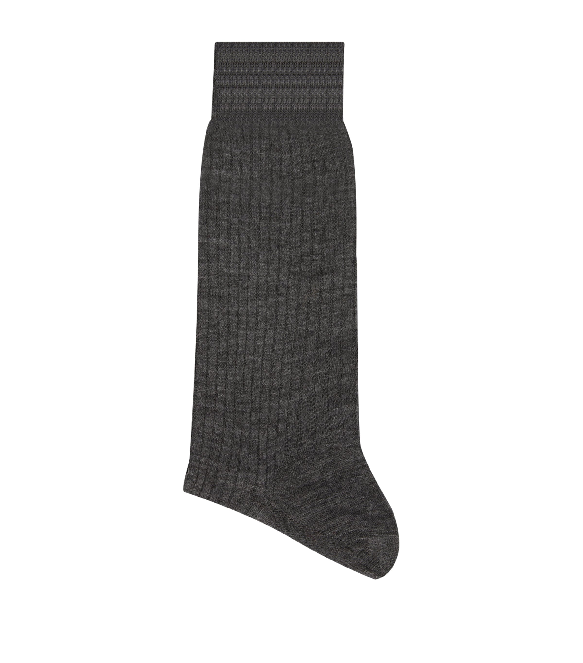 Shop Pantherella Ribbed Merino Wool Socks In Grey