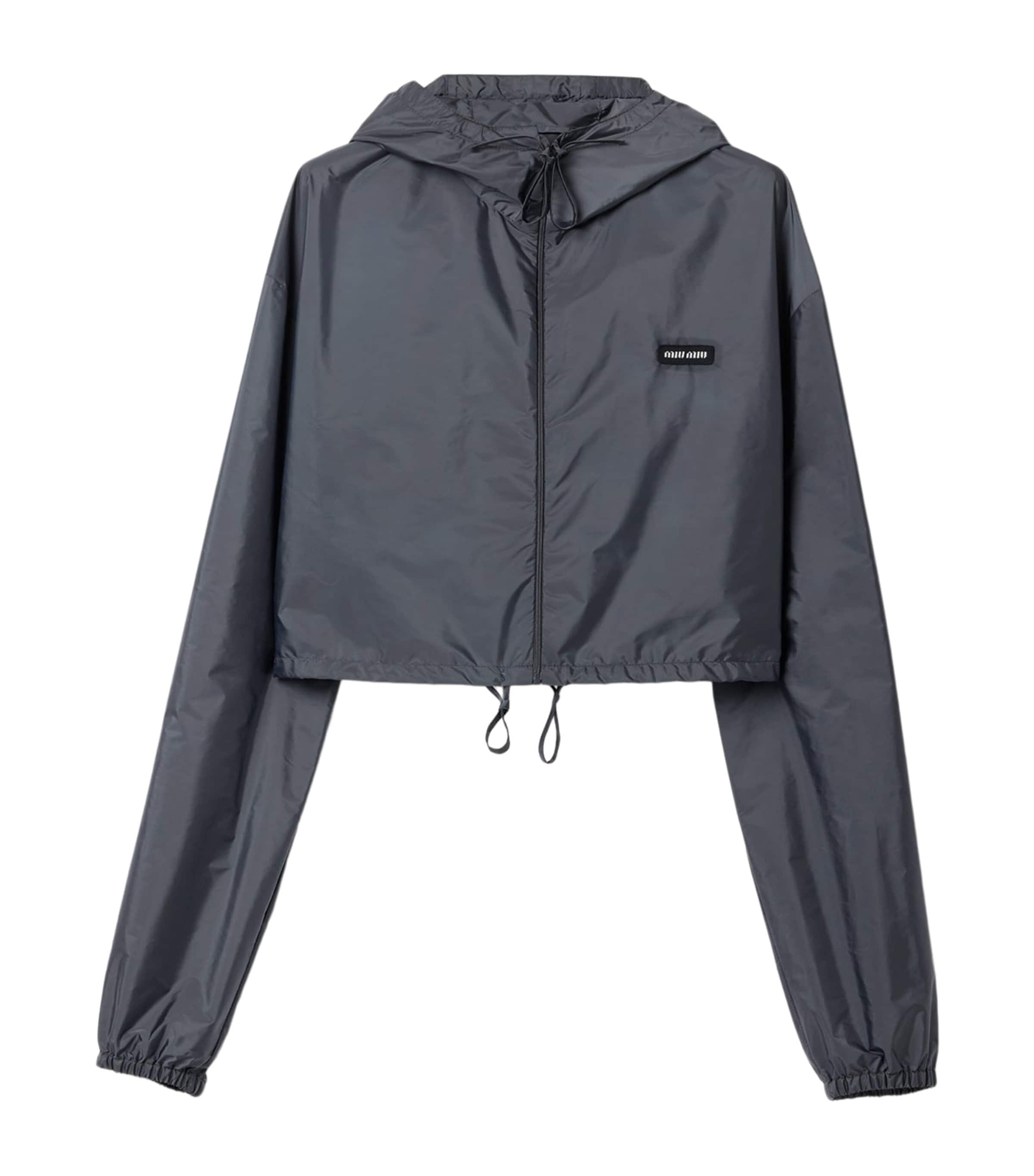 Miu Miu Womens Technical Windbreaker Jacket Grey Image 1