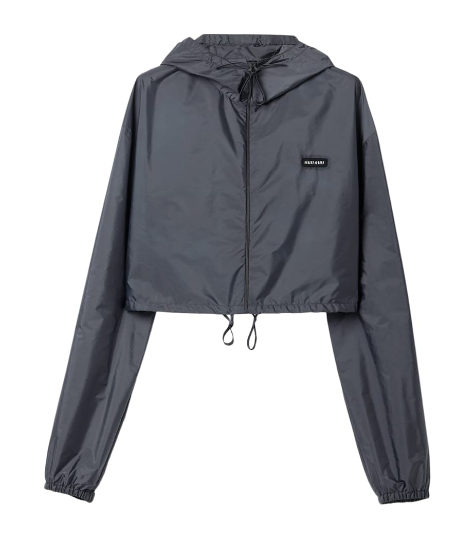 Miu Miu Womens Technical Windbreaker Jacket Grey Image 1