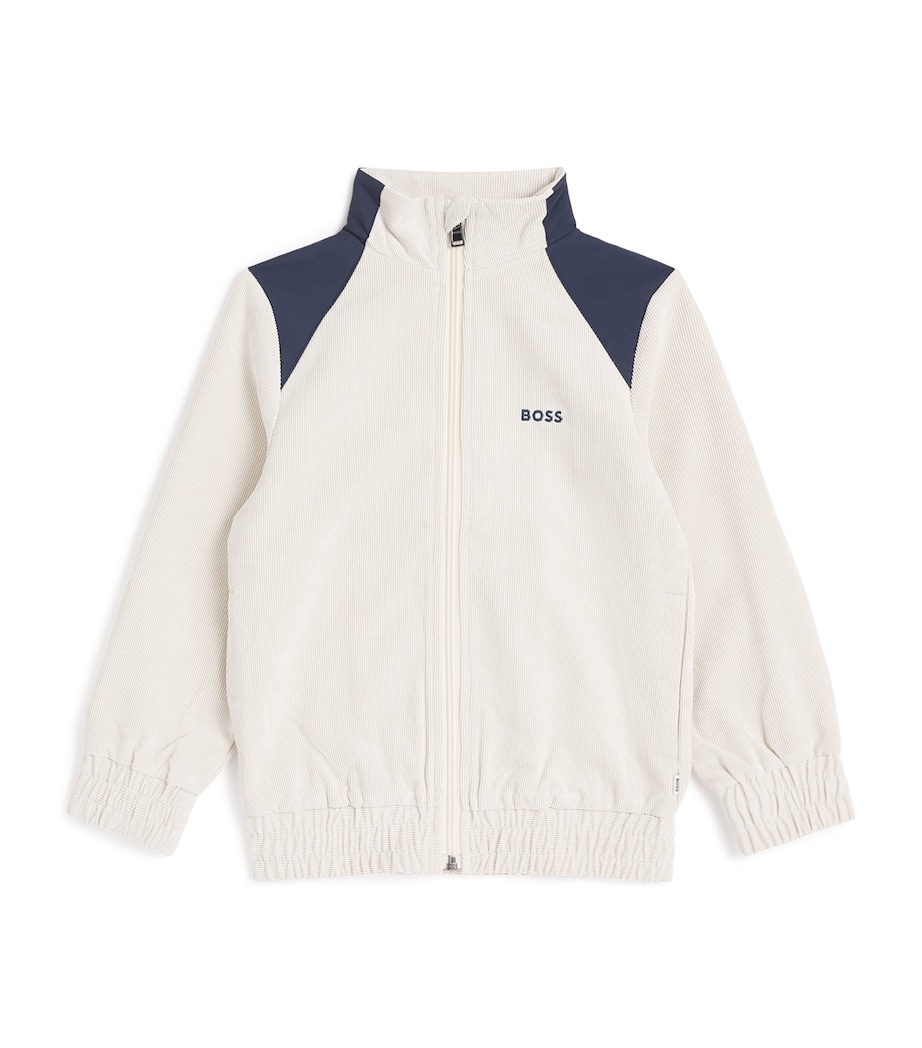 Ribbed Logo Track Jacket (4-16 Years) SAND Image 1