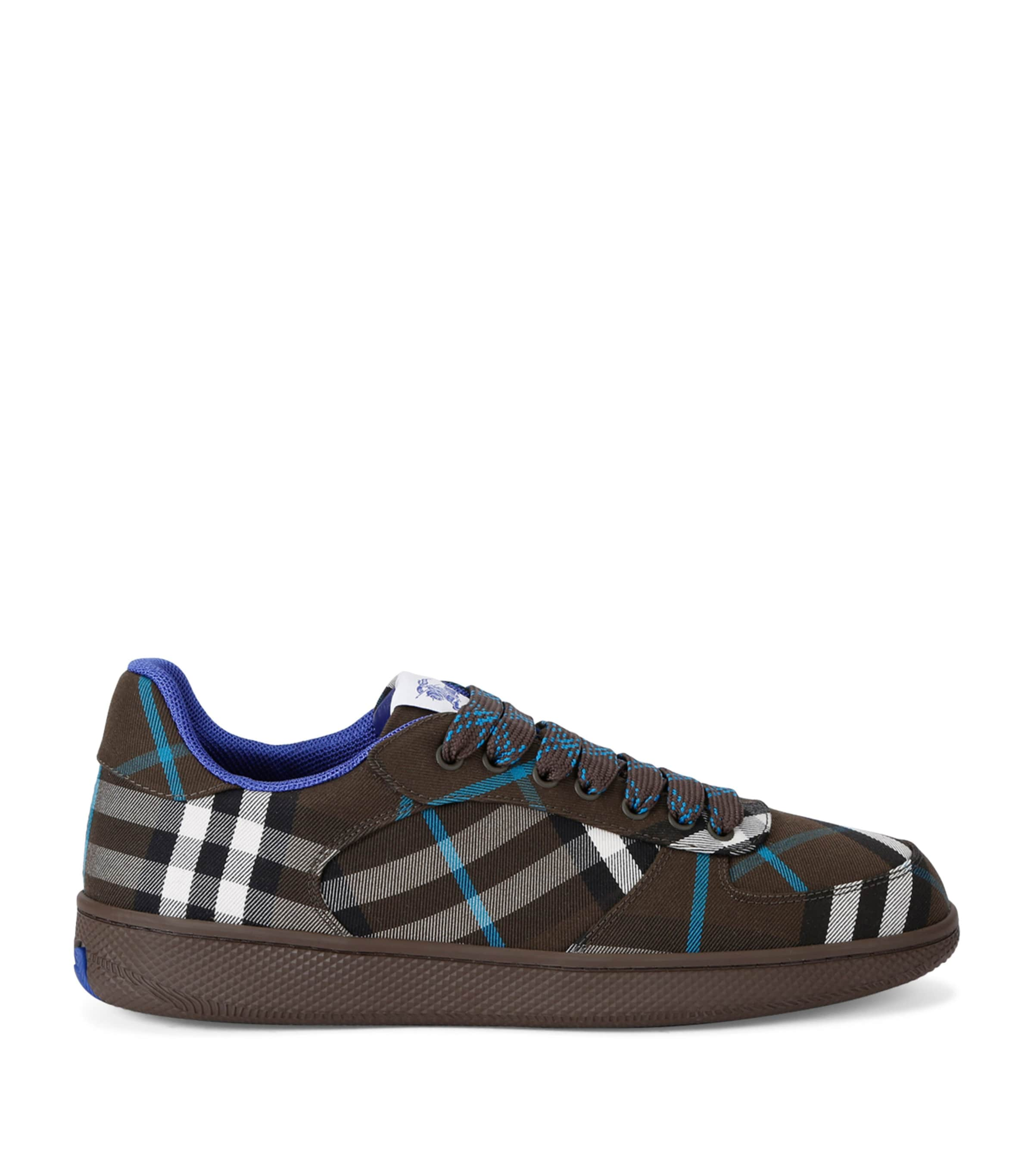 Burberry Check Terrace Sneakers In Grey