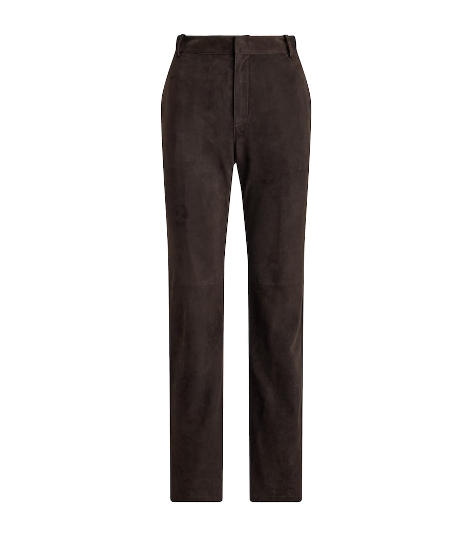 Ralph Lauren Collection Womens Suede Keegan Straight Trousers Espresso Image 1
