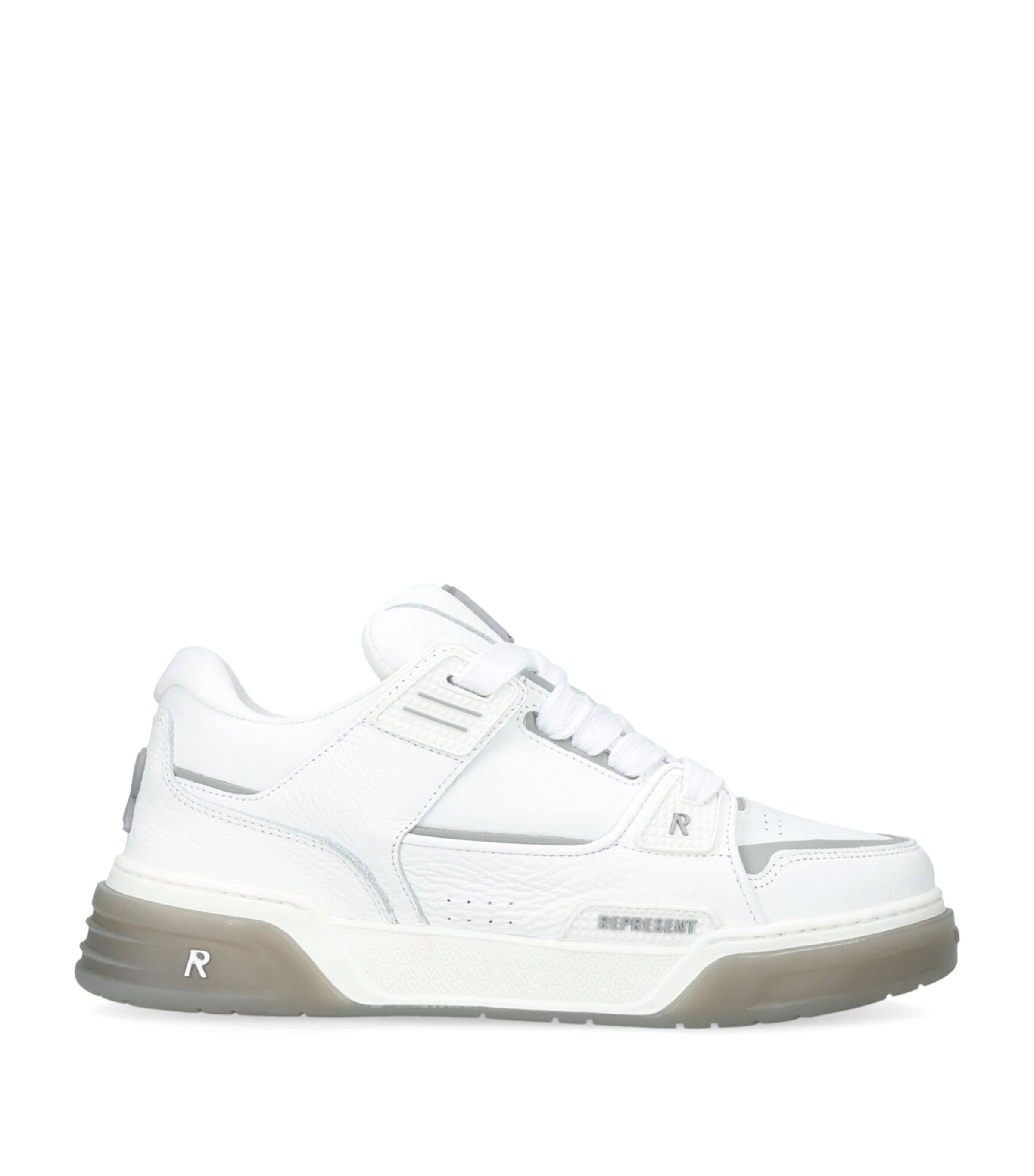 Represent Leather Studio Sneakers In White