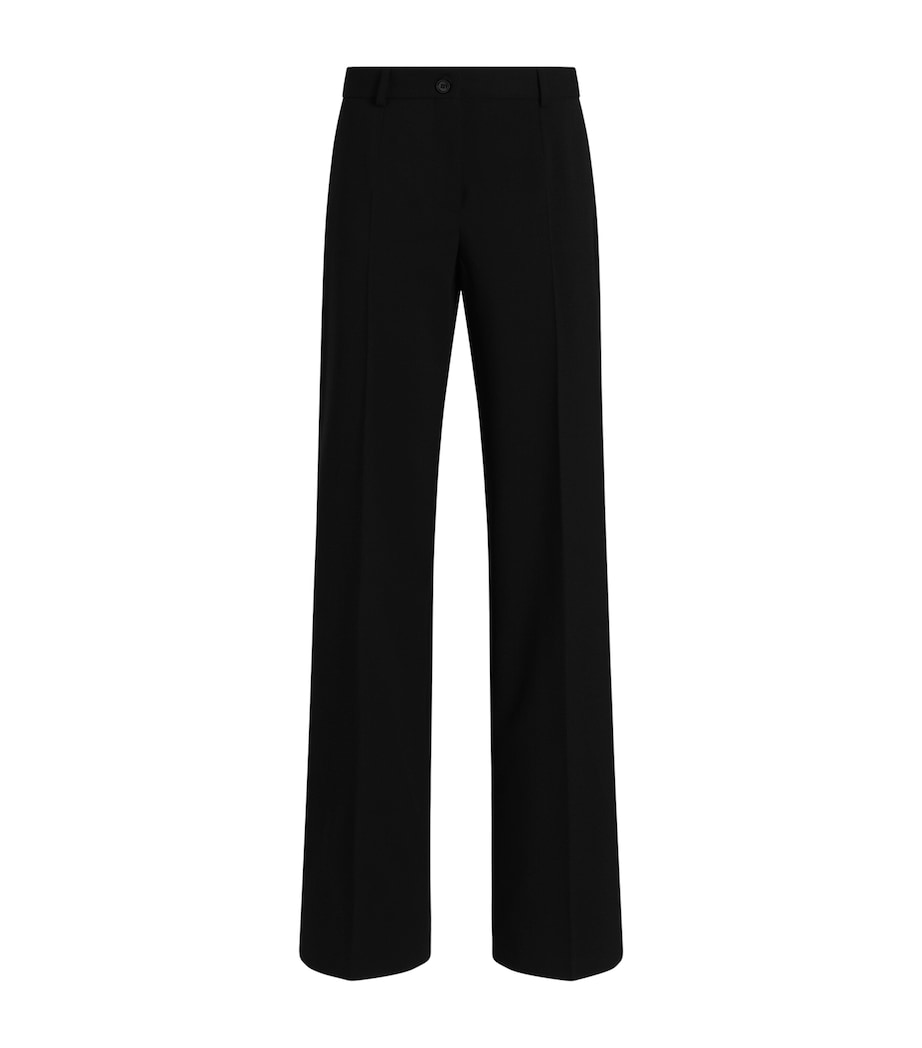 Dolce&Gabbana Womens Wool Straight Tailored Trousers Black Image 1