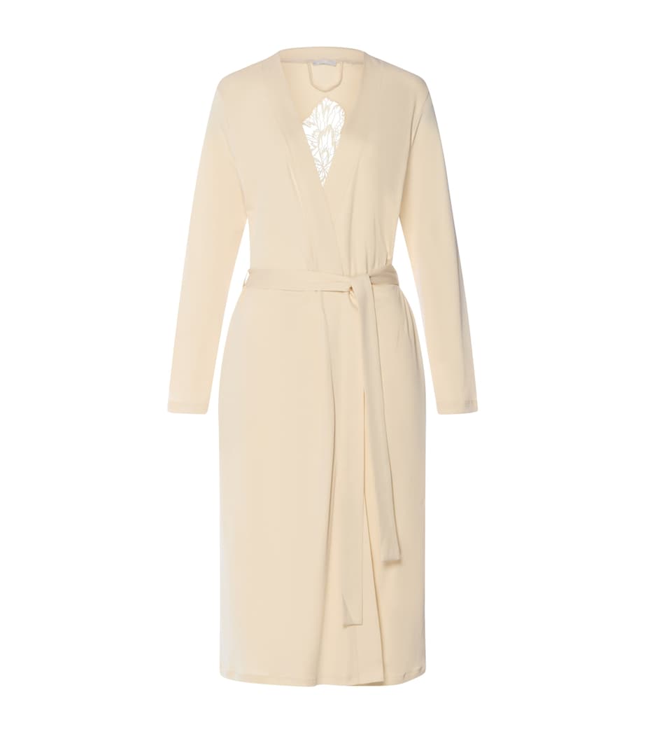 Hanro Womens Cotton Belen Robe Summer Sand Image 1