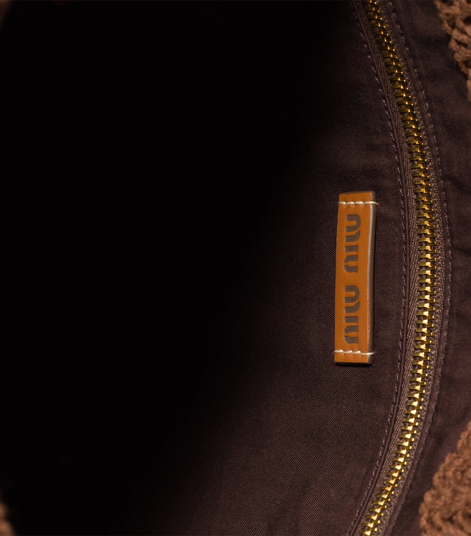 Miu Miu Woven Raffia-Effect Tote Bag Image 4