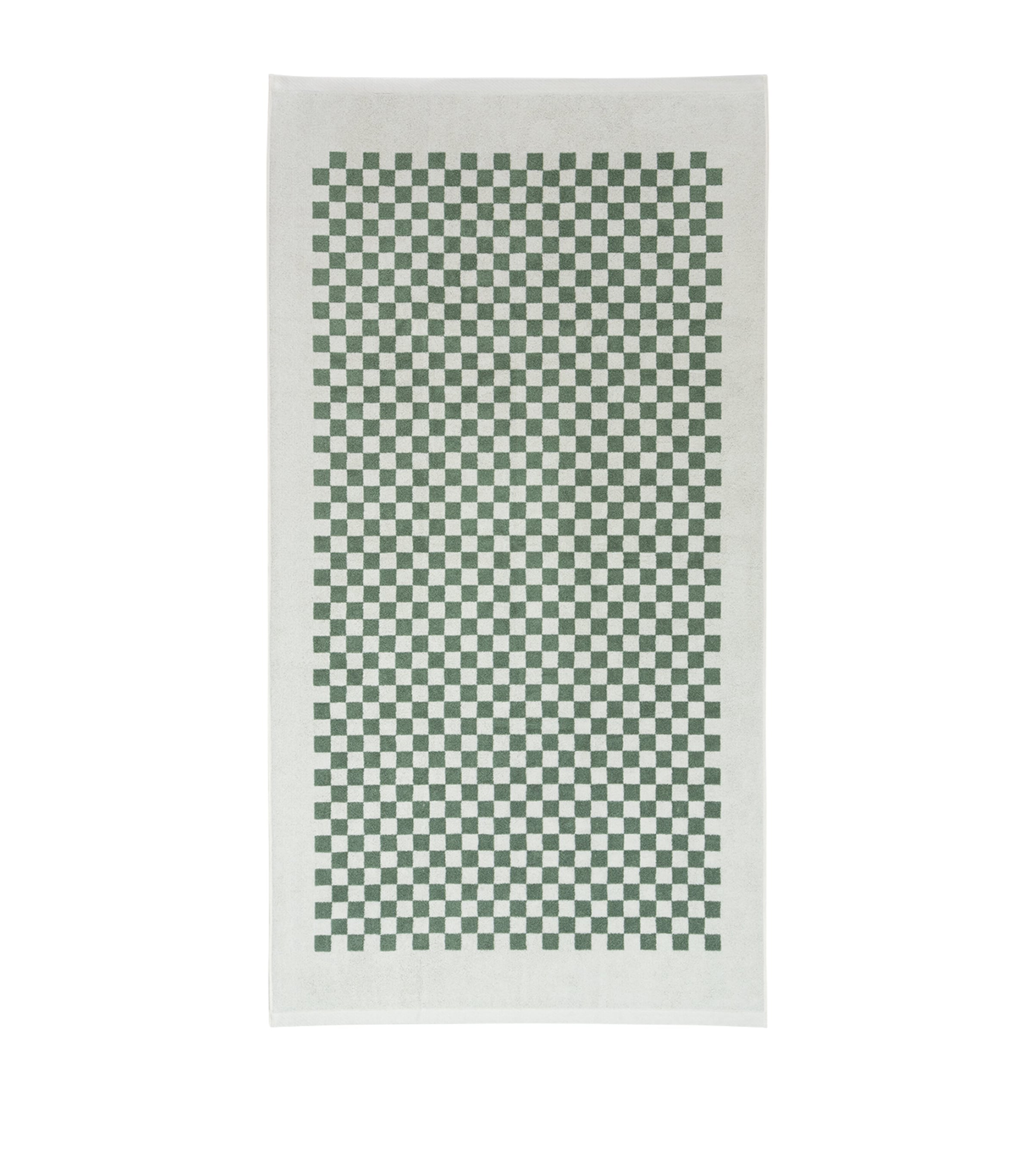 Check Roman Beach Towel (90cm x 170cm) SAGE / CHALK Image 2