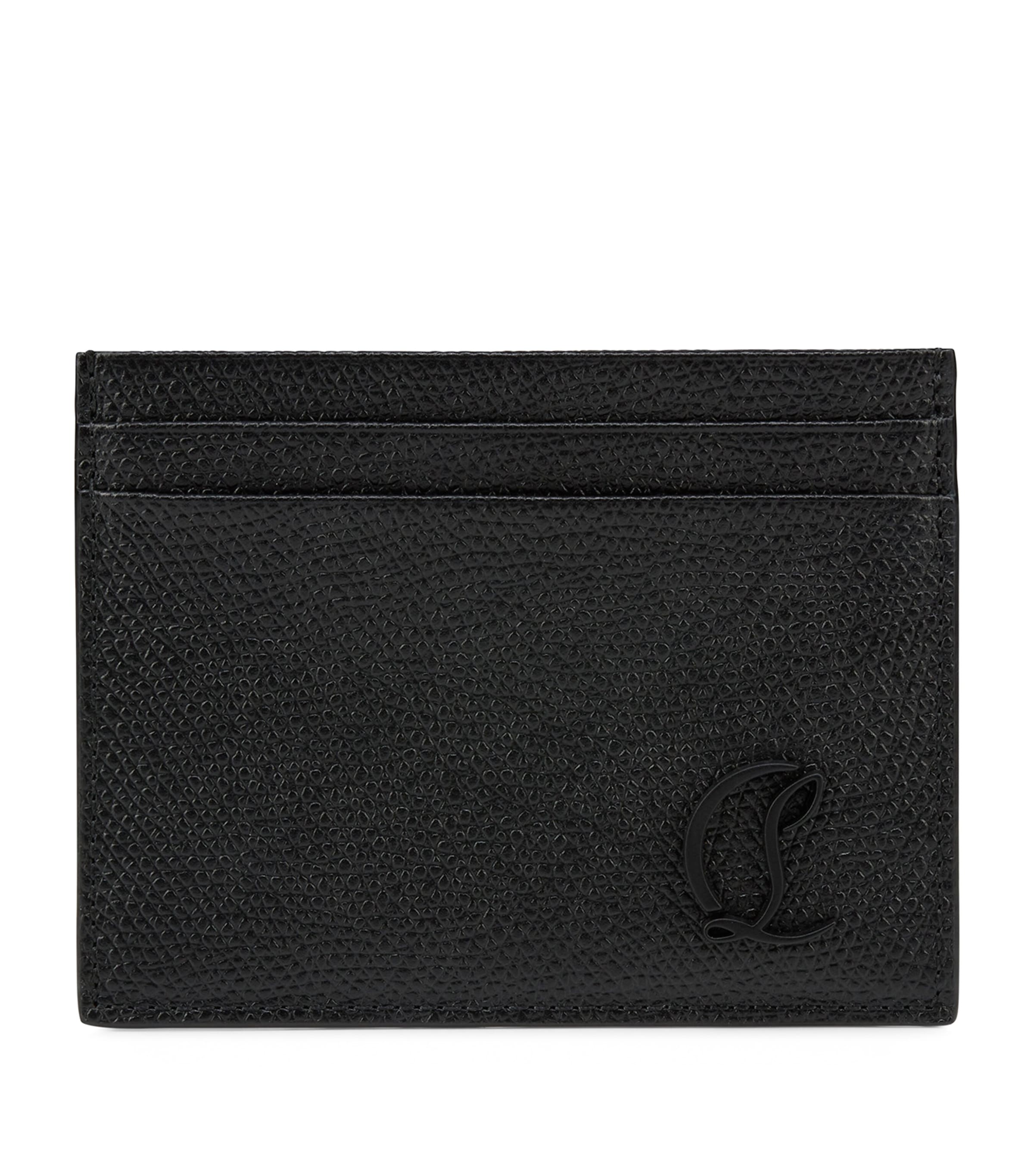 Christian Louboutin Calfskin Mooncrest Card Holder In Red