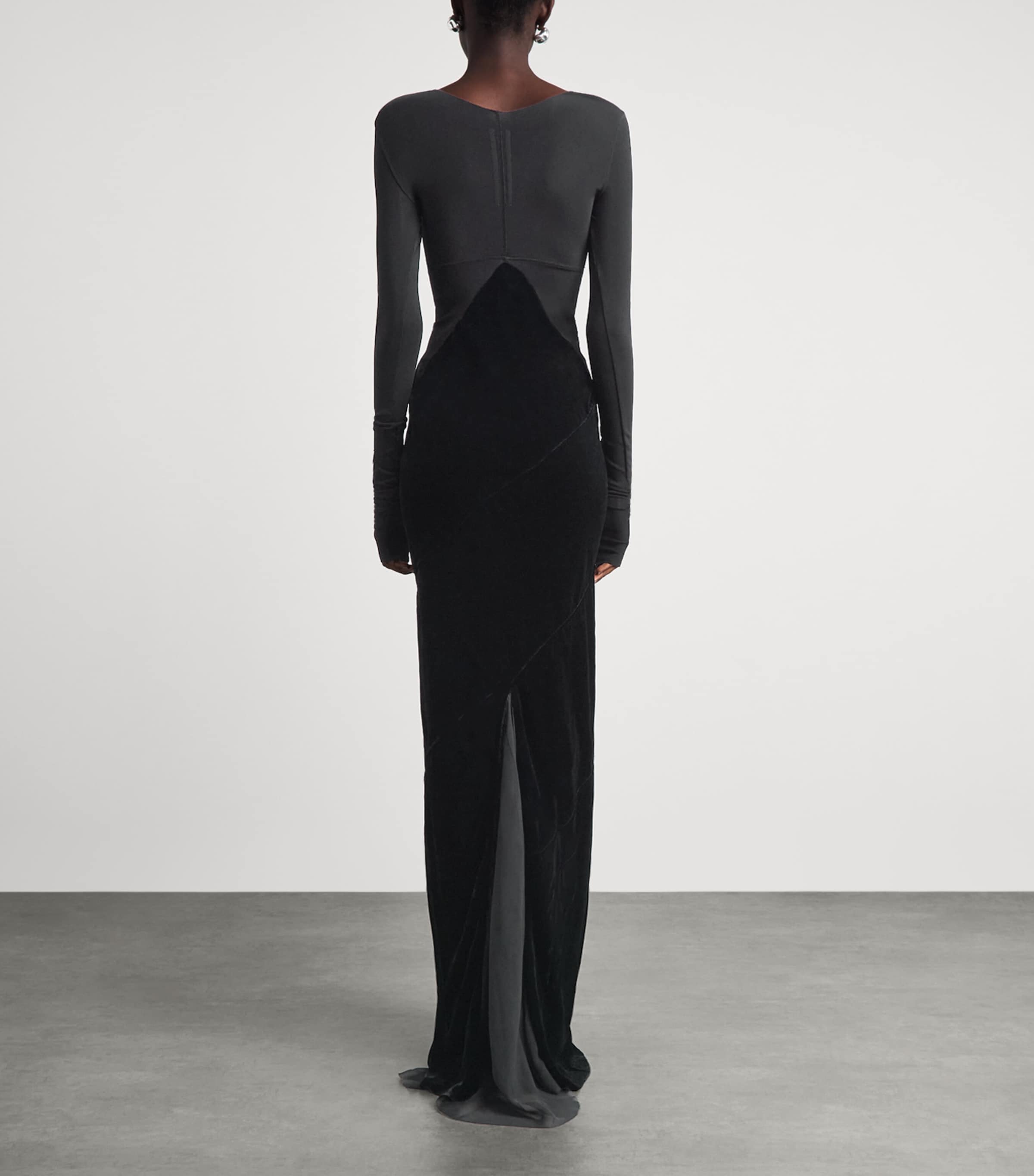 Rick Owens Womens Contrast Abito Gown Black Image 4