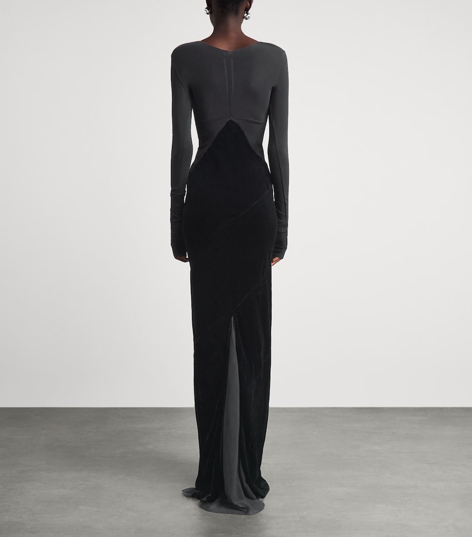 Rick Owens Womens Contrast Abito Gown Black Image 4