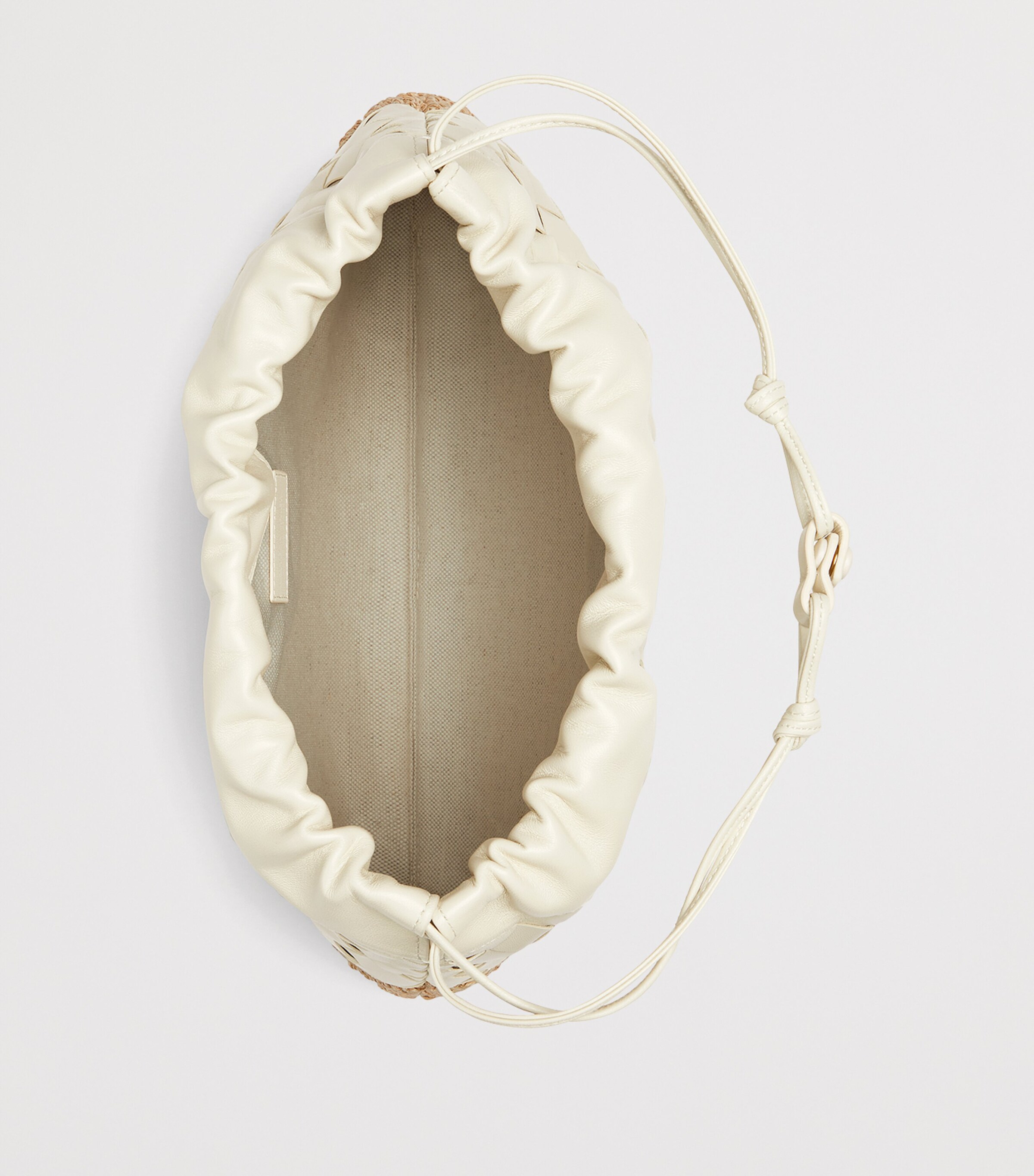 Bottega Veneta Medium Leather and Raffia Dustbag Clutch Bag Image 6