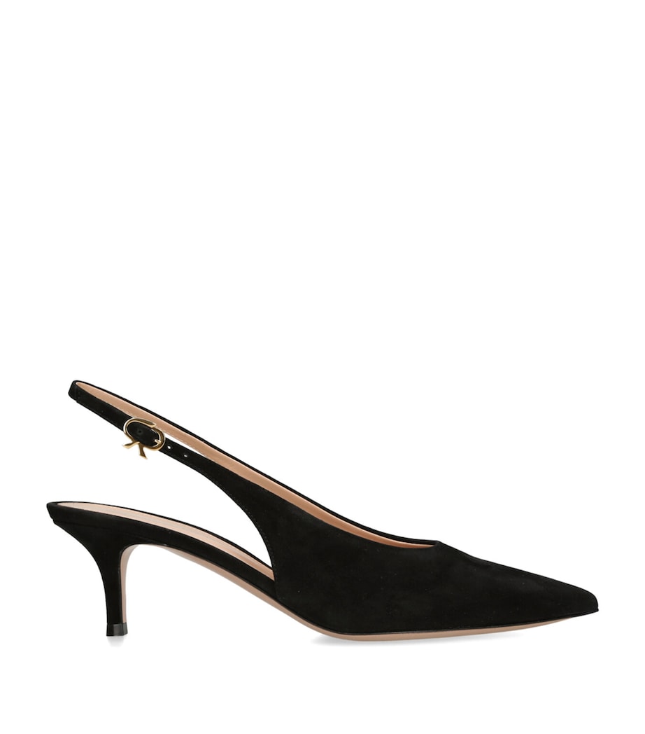 Suede Robbie Slingback Pumps 55 BLACK Image 1