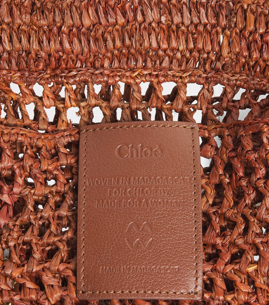Chloé Small Raffia Summer Banana East-West Tote Bag Clay Brown Image 5
