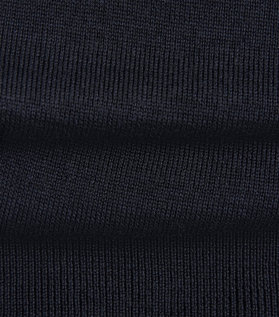 Pal Zileri Mens Wool-Silk Quarter-Zip Sweater Blue Image 6