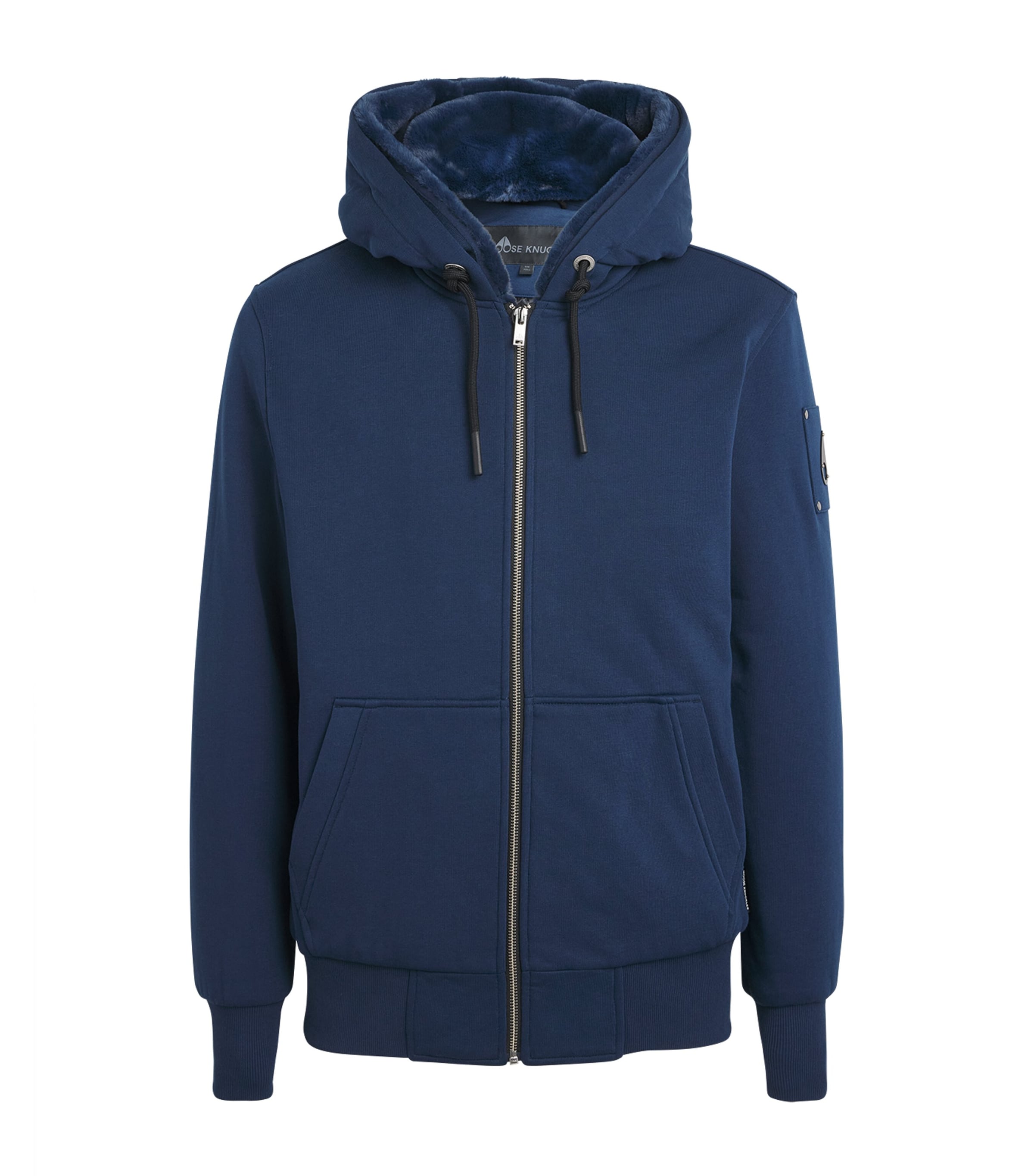 Moose Knuckles Mens Padded Bunny Zip-Up Hoodie Nightfall Image 1