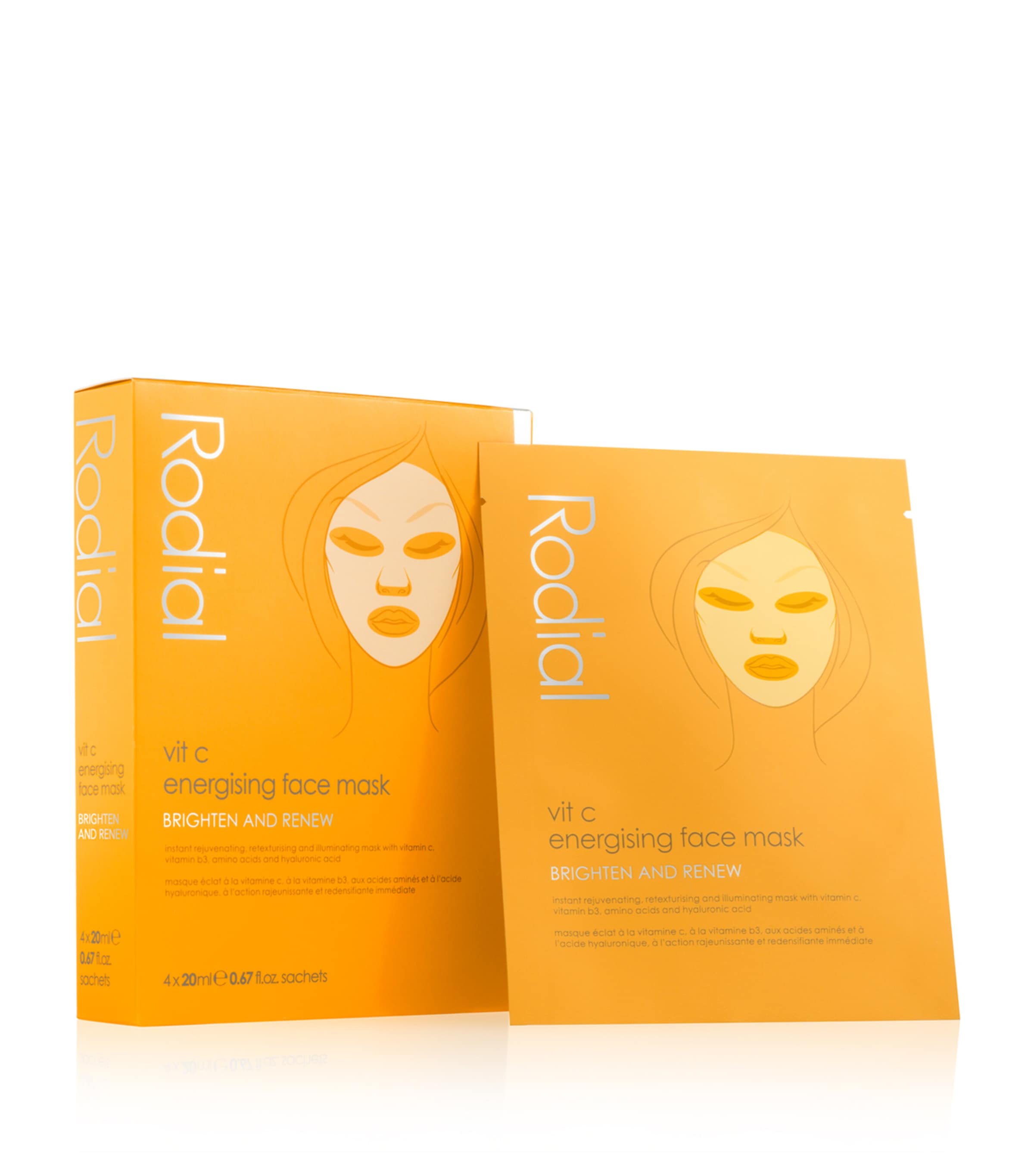 Rodial Vit C Energising Face Mask (4 x 20ml) | Skincare | Face Masks | Sheet Masks
