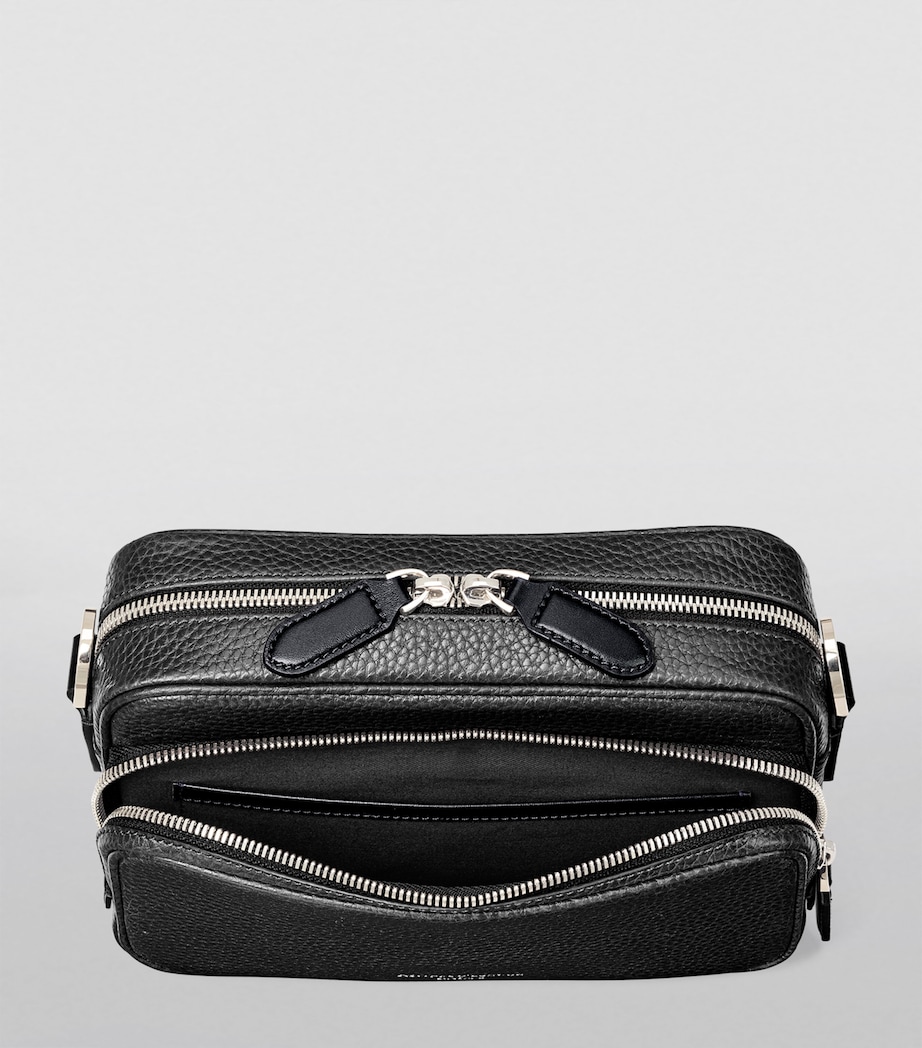 Leather Reporter East West Messenger Bag BLACK Image 7