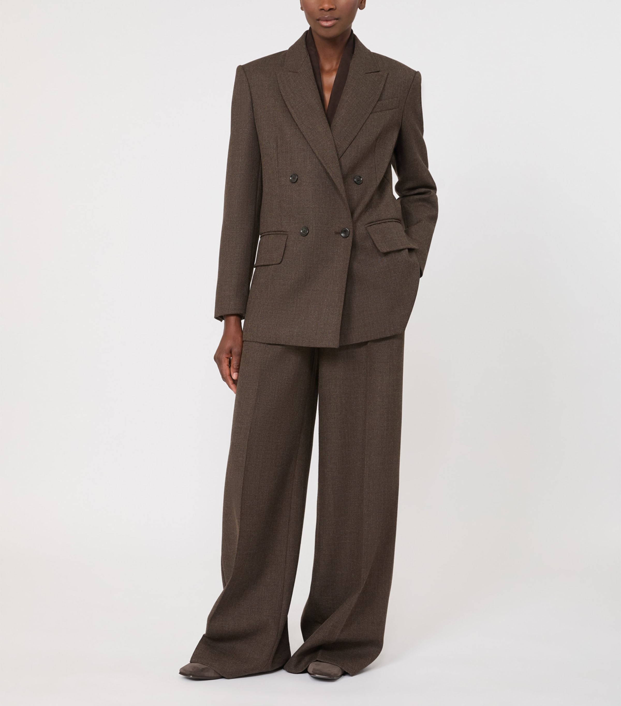 Max Mara Womens Virgin Wool Blazer Mud Image 4
