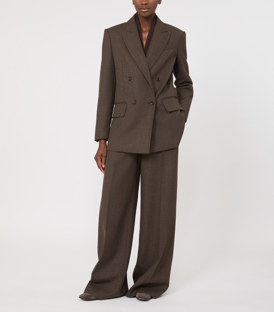 Max Mara Womens Virgin Wool Blazer Mud Image 4